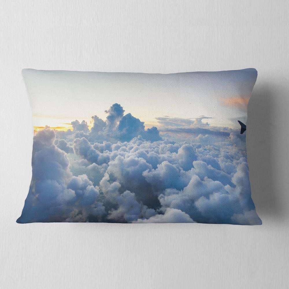 Designart CU10949-12-20 12-in x 20-in Blue Indoor Decorative Pillow