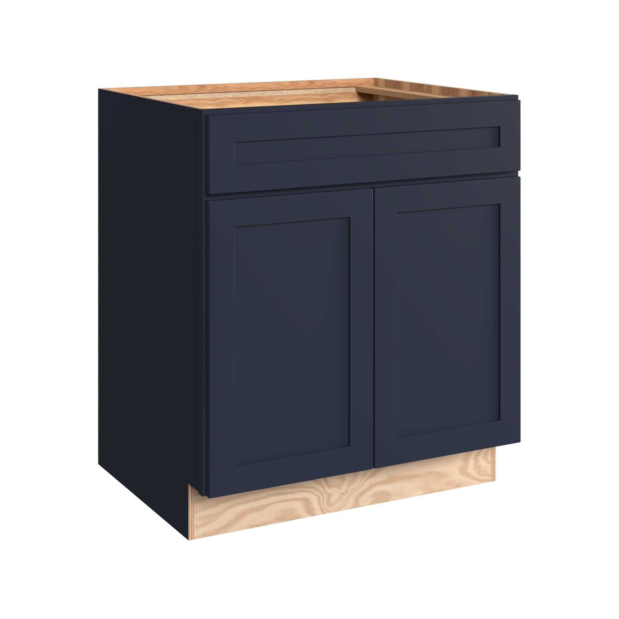 KraftMaid Momentum SB30.WG77 Deveron 30-in W x 34.5-in H x 24-in D Midnight Sink Base Fully assembled Plywood Cabinet (Recessed Panel Shaker)