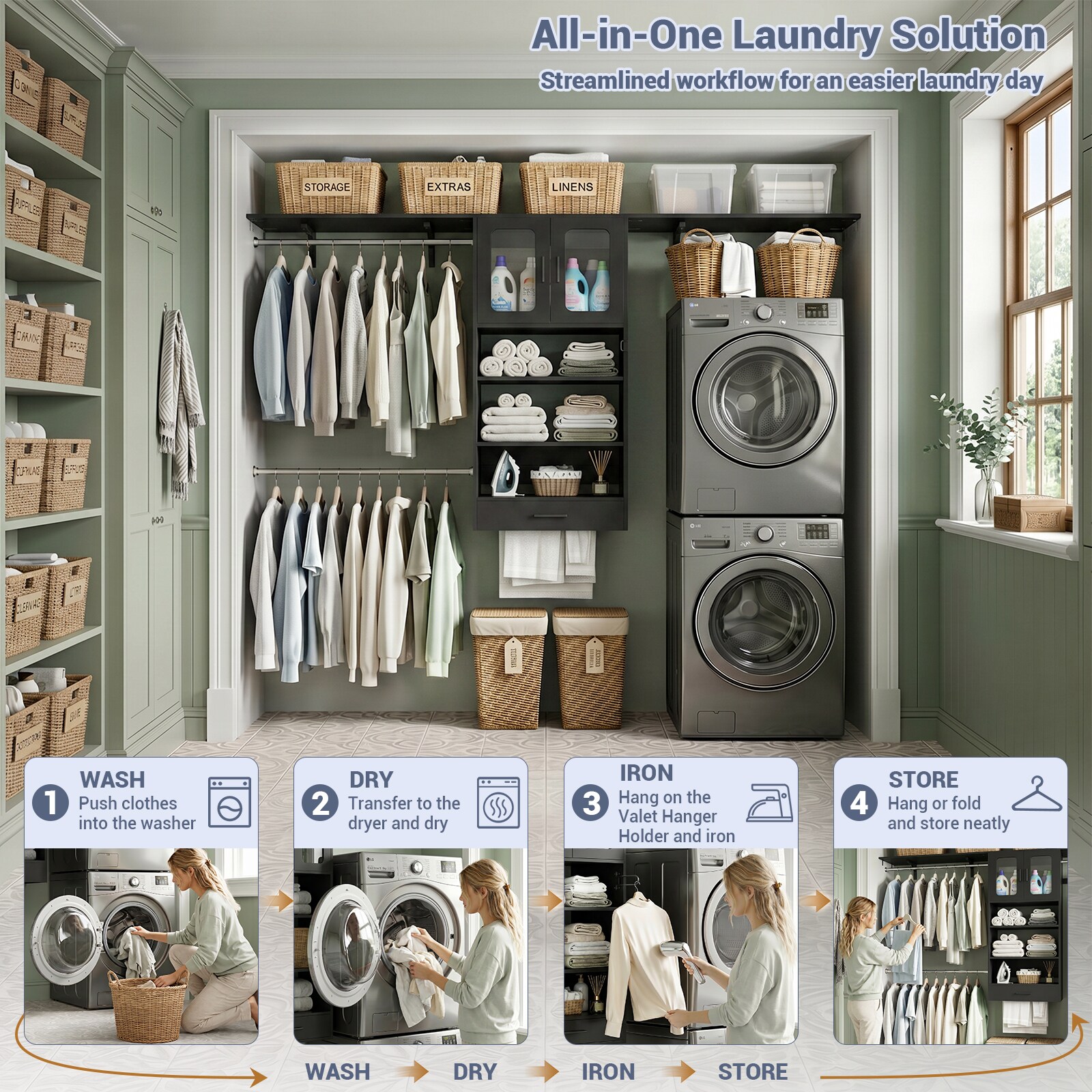 Aheaplus HLOD2S-B Wood-Closet-Kits - View #5