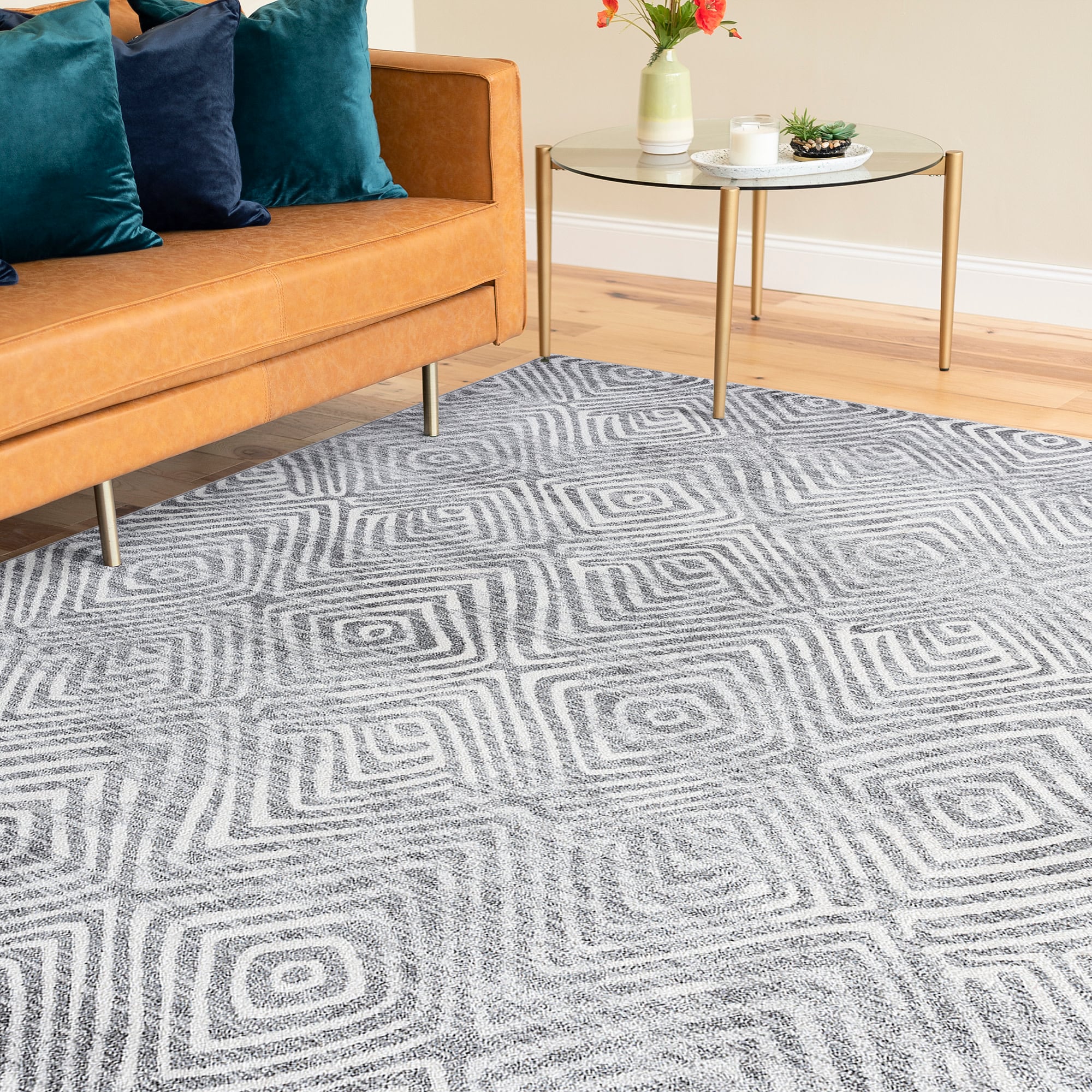 Tayse Gray 9 X 12 Ft. Modern Contemporary Indoor Area Rug - Stain 