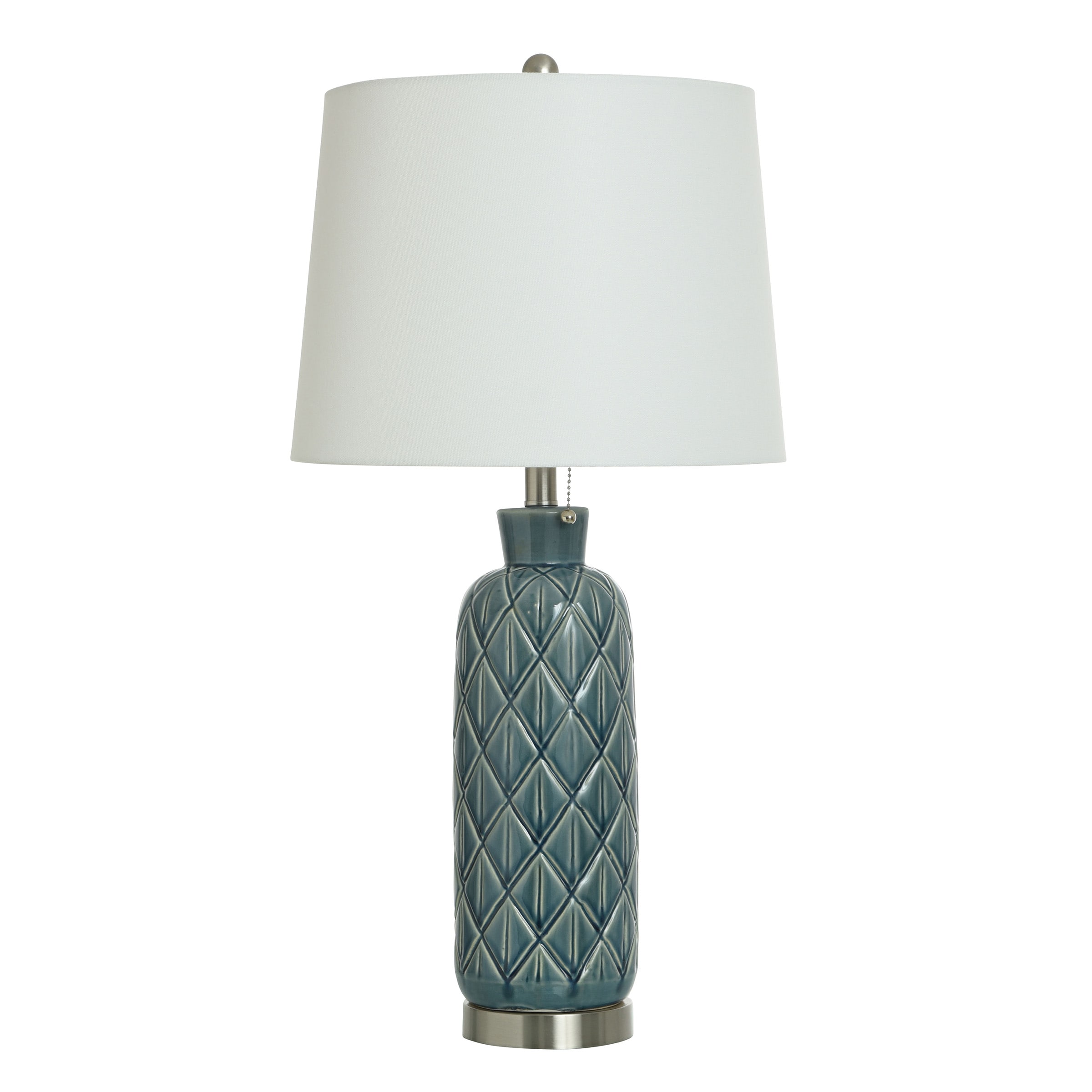 StyleCraft Home Collection - Celtic - Ceramic Table Lamp - Blue Gray - Off-White Shade