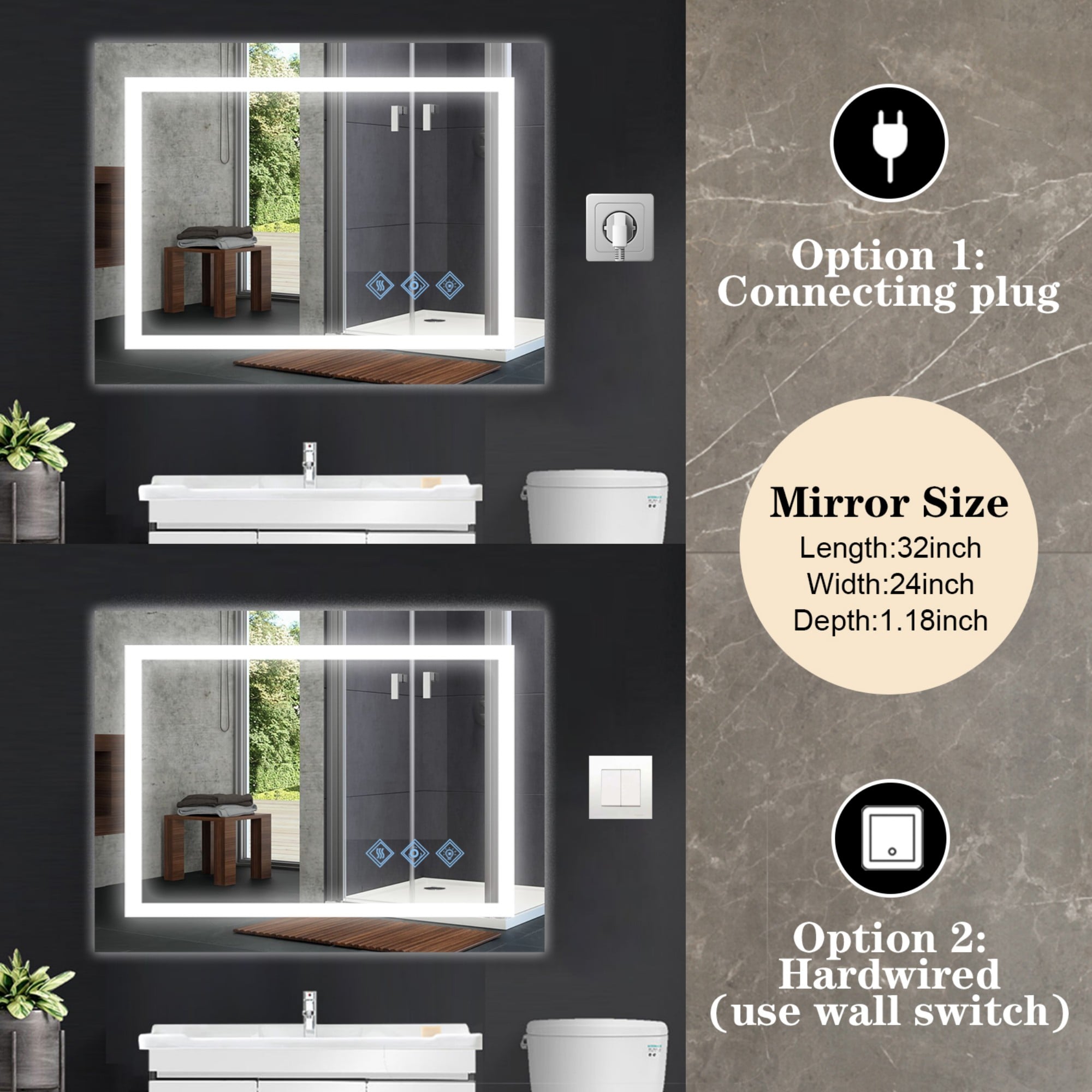 ToolCat SF1-30-YT Framed-Bath-Mirrors - View #7