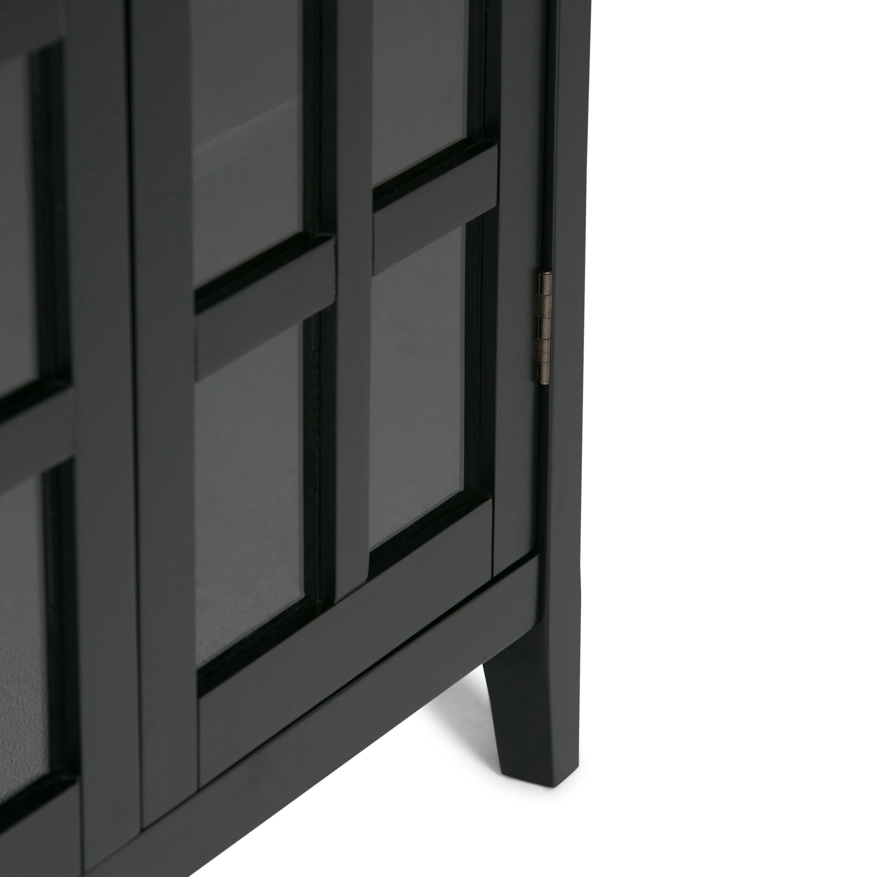 Acadian 39" Black Solid Pine Freestanding Storage Cupboard with Adjustable Shelves