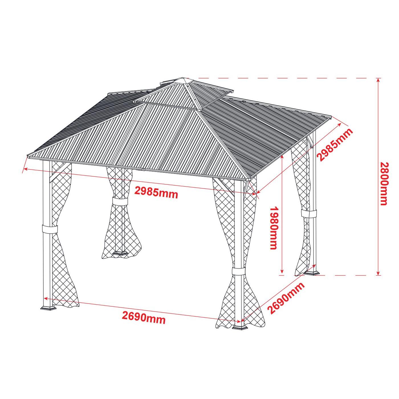 Clihome CL-TPGAZ9020 Wood-Resin-Gazebos - View #16