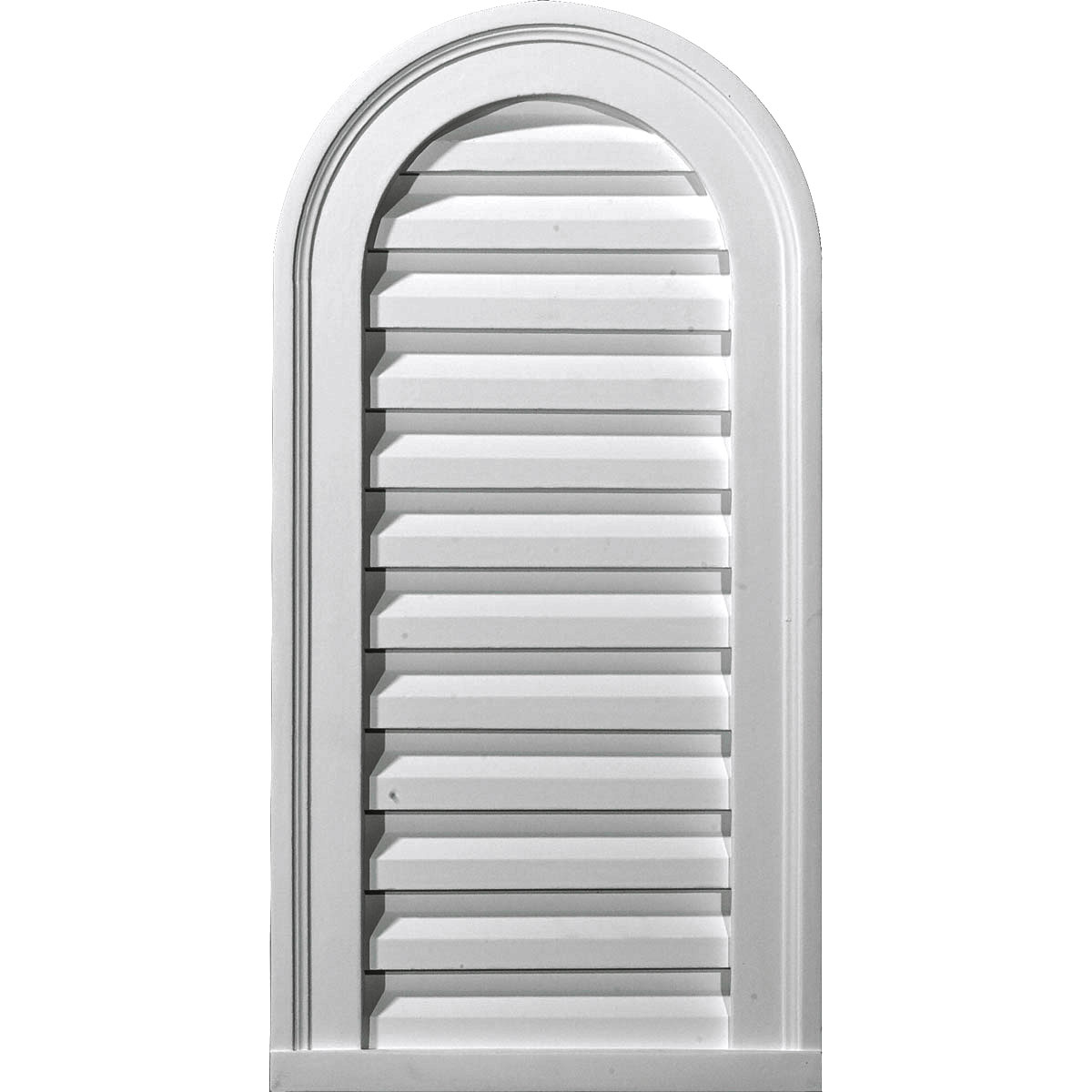 Ekena Millwork GVCA12X19D 12-Inches x 30-Inches White Round top Urethane Gable Louver Vent