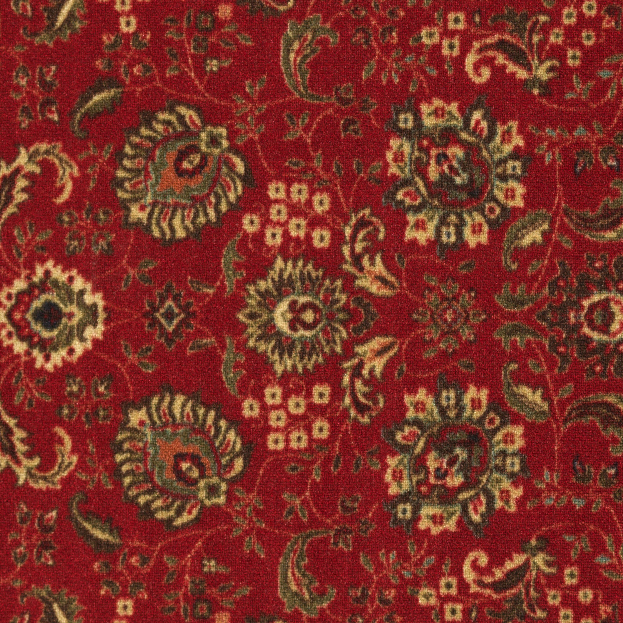 Ottomanson Ottohome Traditional Floral Non Slip Area Rug - Dark Red 2'3 x 3