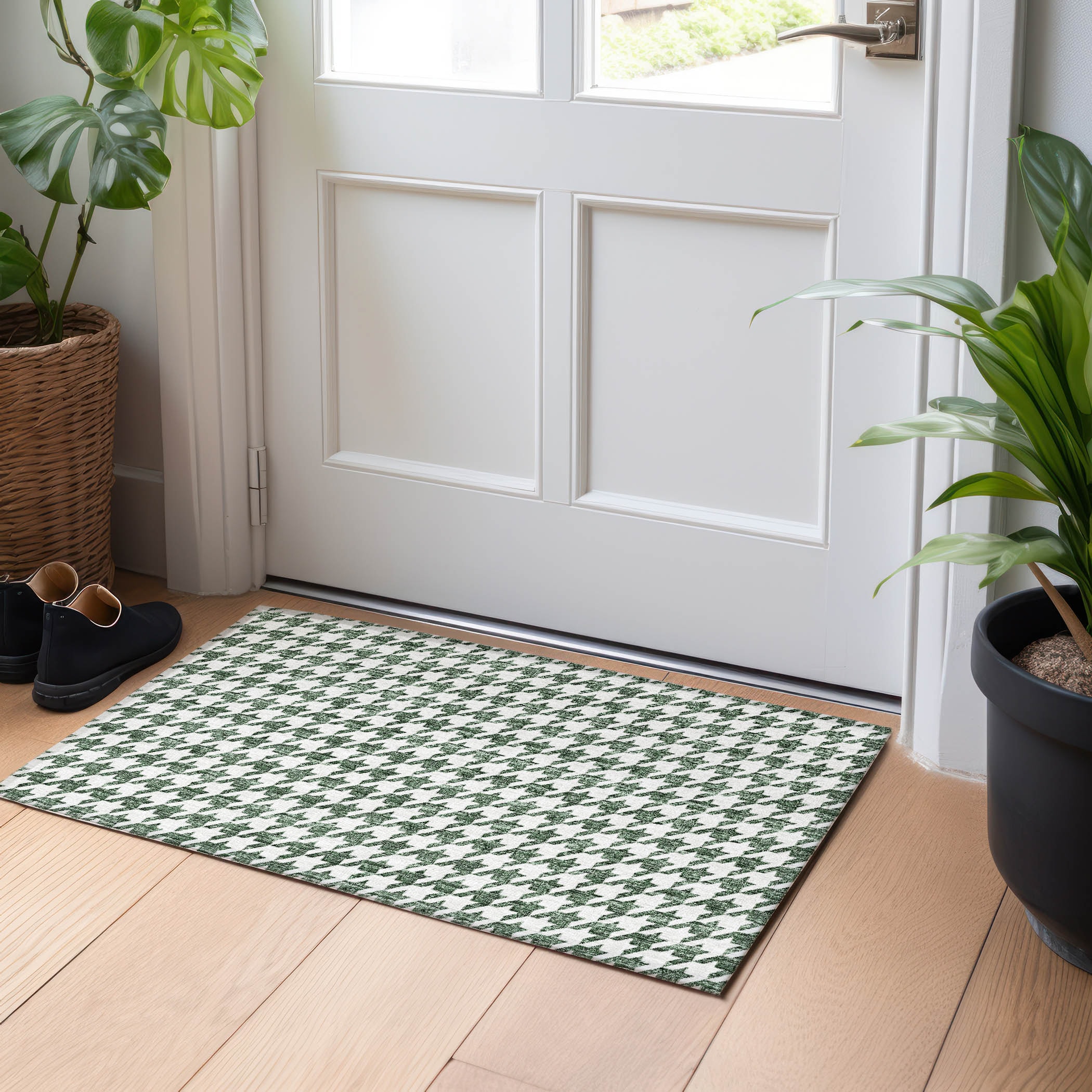 Addison Rugs AMF137GE20X30 Mayfield AMF137GE 2 x 3 (ft) Loomed Polyester Green Rectangular Indoor Geometric Machine washable Area rug