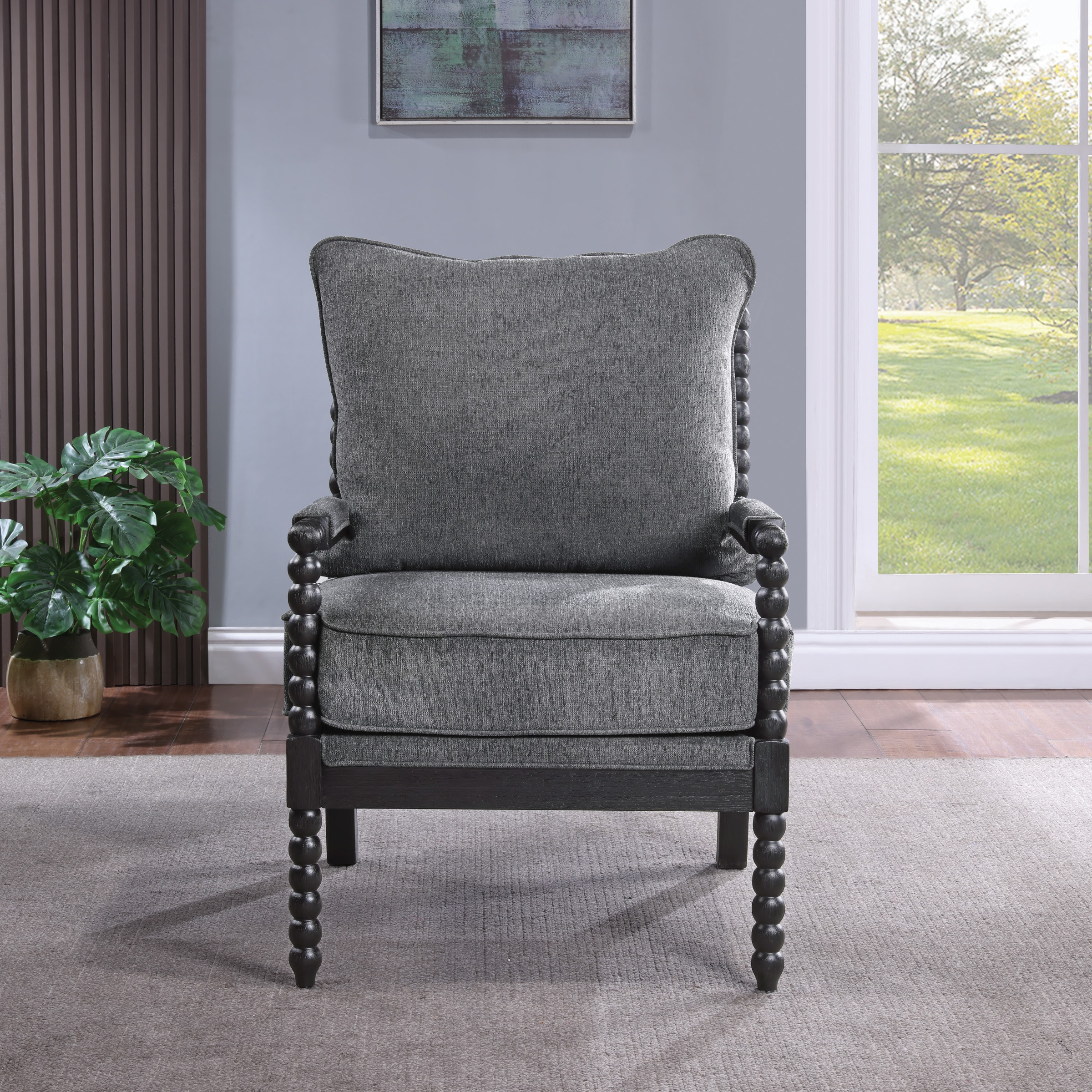 Office Star Products ELZ-BY7 Eliza Casual Charcoal Accent Chair