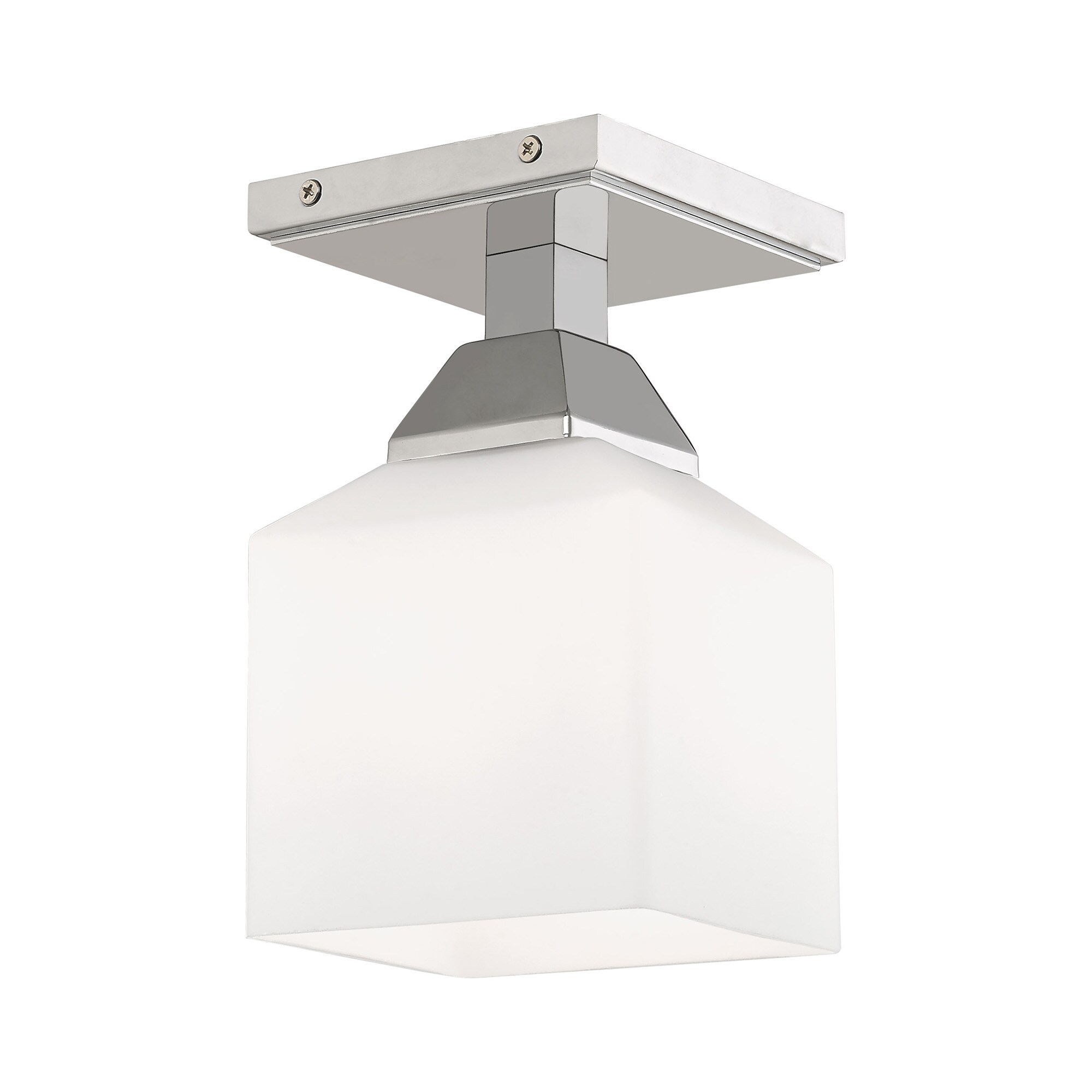Livex Lighting 10280-05 Aragon 1 -Light 4.75-in Polished Chrome Semi Flush Mount Light