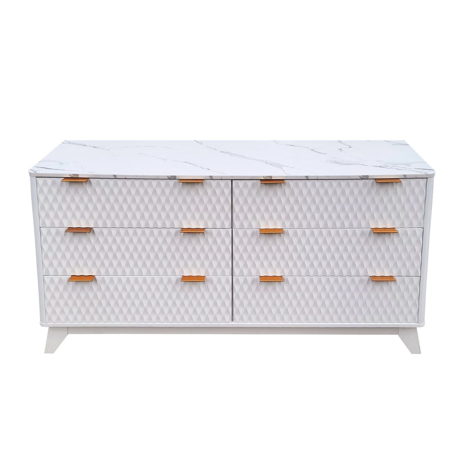 GarveeLife 6 Drawers Dresser With Faux Marble Top Drip Pattern TV Stand  Wood Drawer For Bedroom Living Room Hallway White in the Dressers  department at Lowes.com
