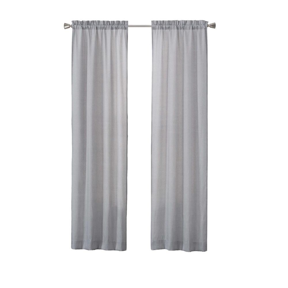 Pairs To Go 15615056X095LTG 95-in Light Grey Polyester Light Filtering Rod Pocket Curtain Panel Pair
