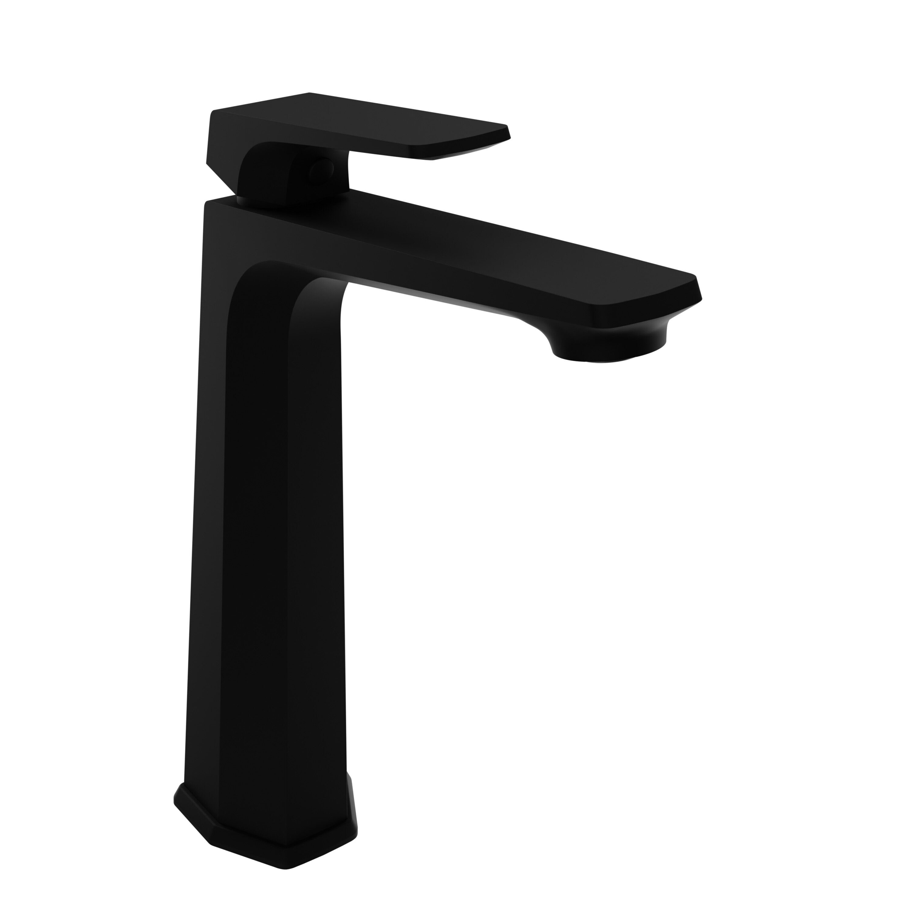 ANZZI L-AZ904MB Matte Black Vessel 1-handle WaterSense High-arc Residential Handle Bathroom Sink Faucet with Drain