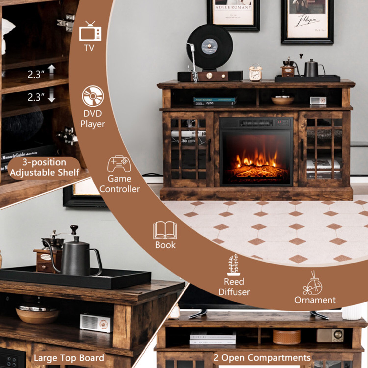 Clihome CL-FP10220BN Electric-Fireplaces - View #8