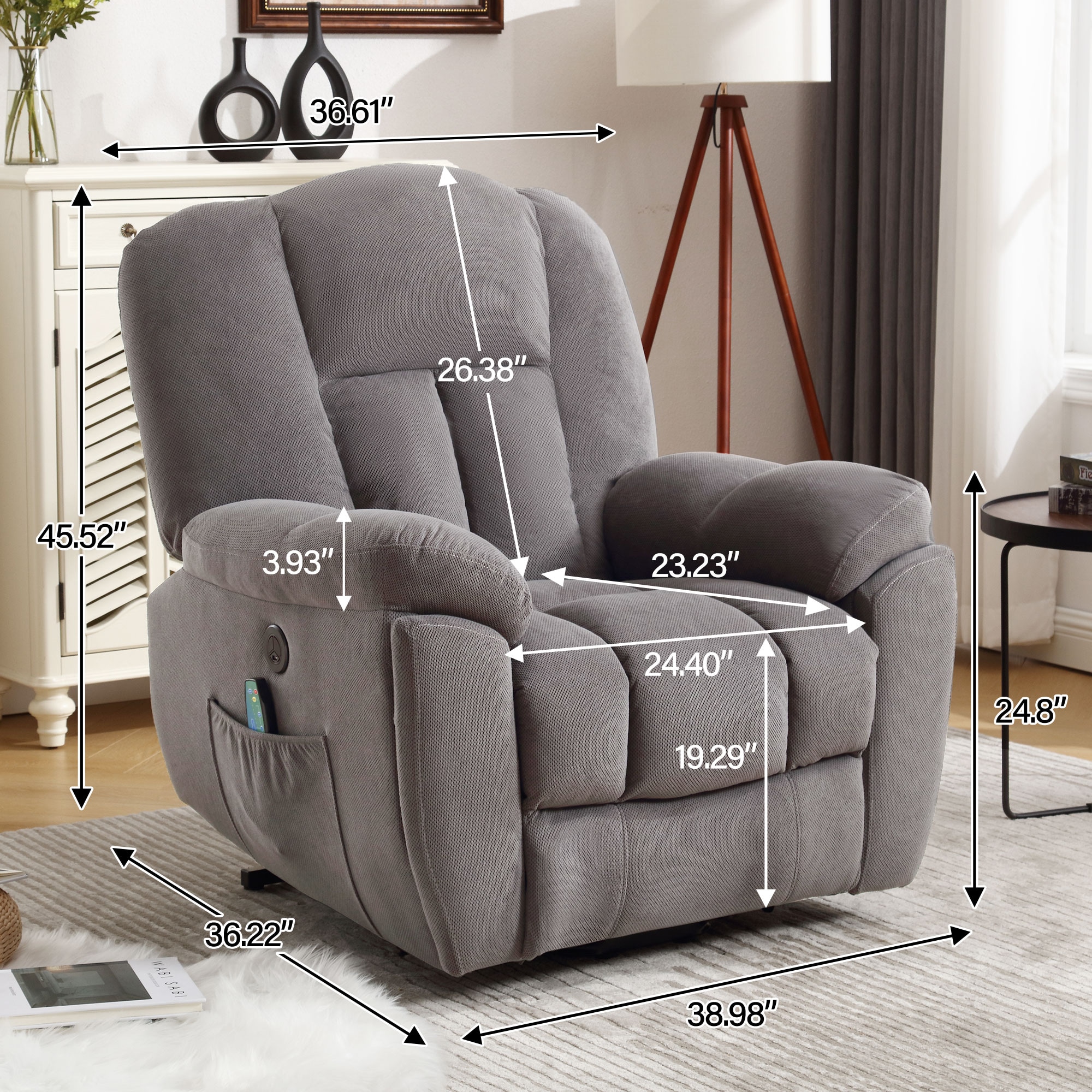 Levede Recliner Chair Electric Lift Chairs Armchair Lounge Fabric