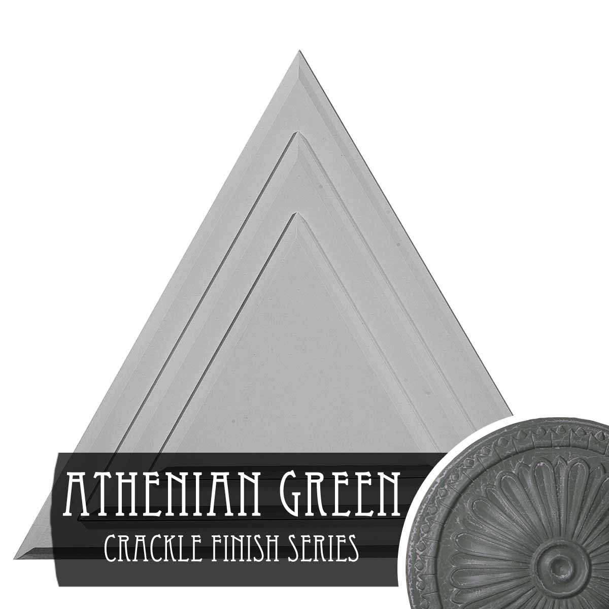 Ekena Millwork CM19TGAGC Triangle 19-in W x 16.625-in L Athenian Green Crackle Polyurethane Ceiling Medallion