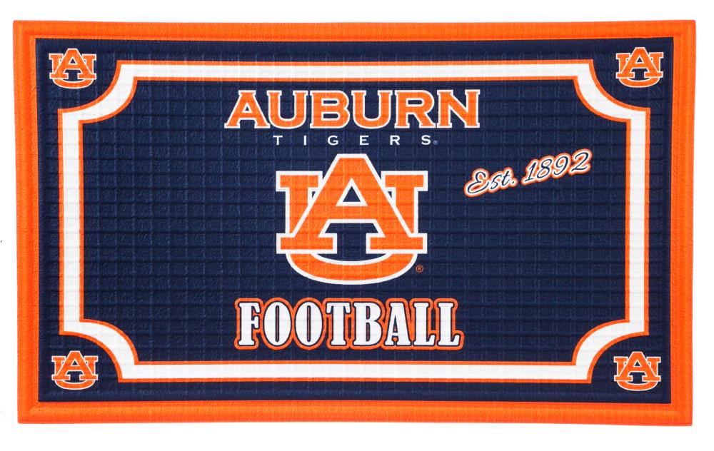 Team Sports America 41EM928 Auburn Tigers 2-ft x 3-ft Multi Polypropylene Rectangular Outdoor Decorative Sports Door Mat