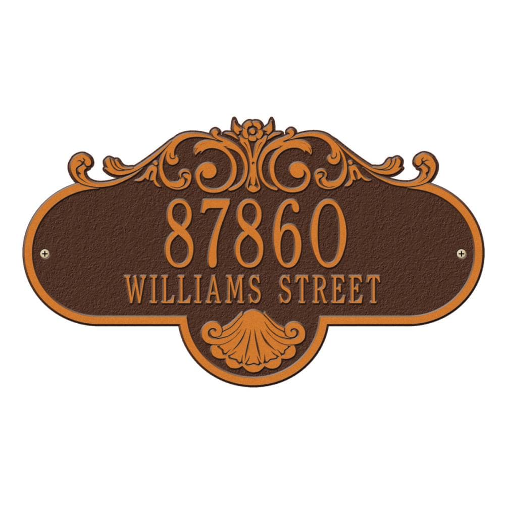 Whitehall 2018AC 10-1/4-in H x 17-1/2-in W Antique Copper Aluminum Address plaque
