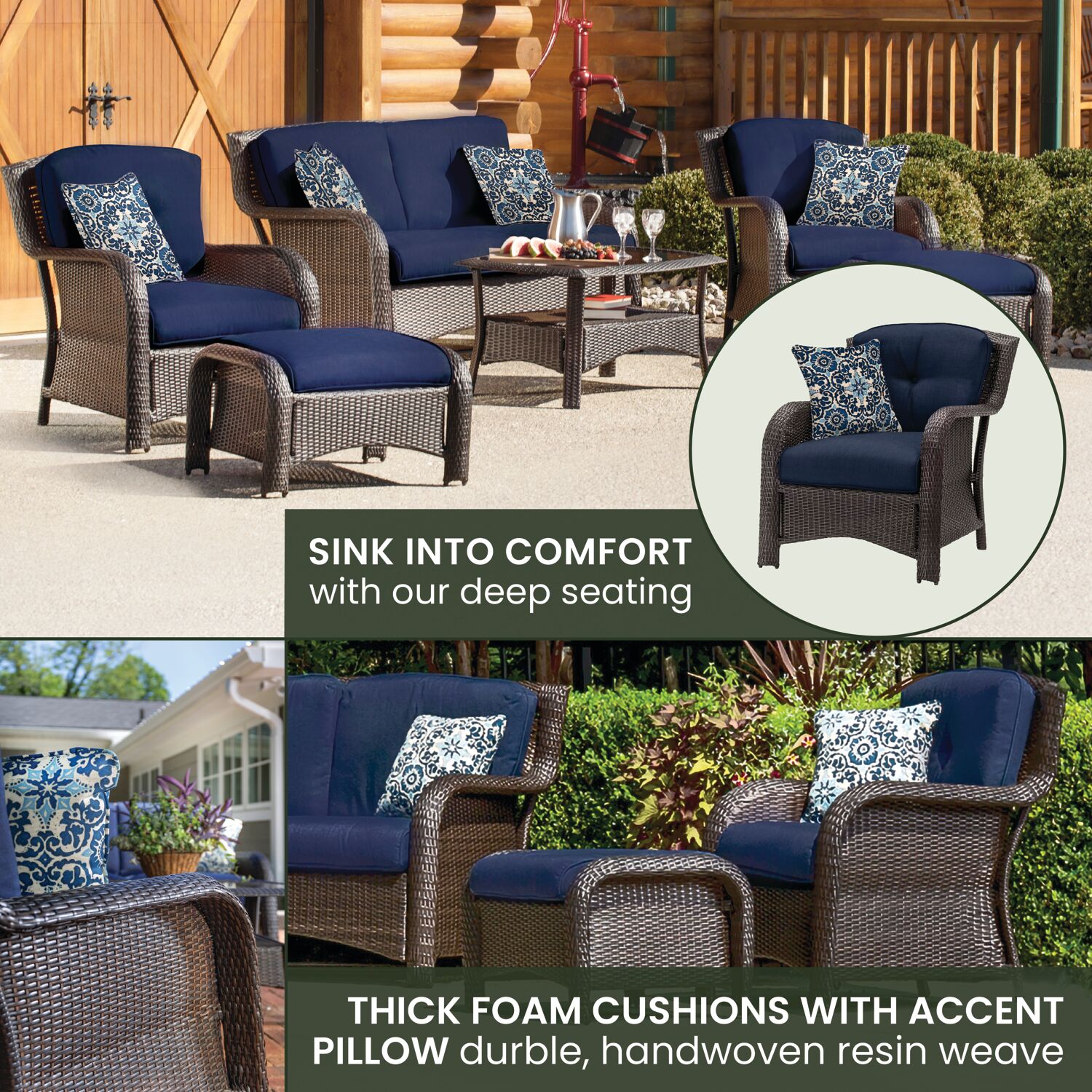 Hanover STRATHMERE6PCNVY Patio-Conversation-Sets - View #4