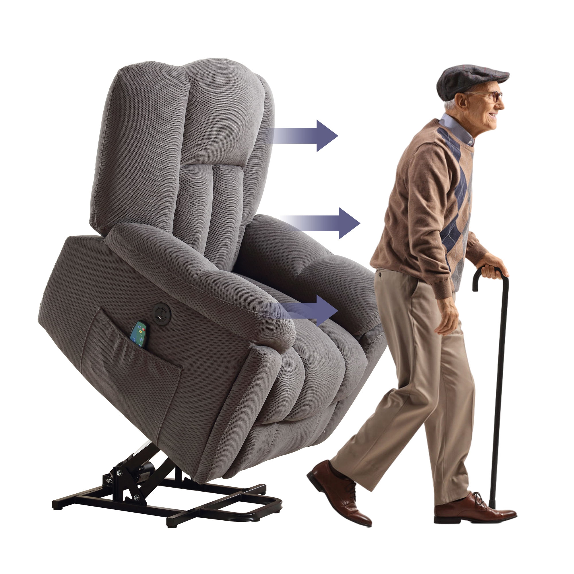 Clihome ER003-GREY recliners - View #5