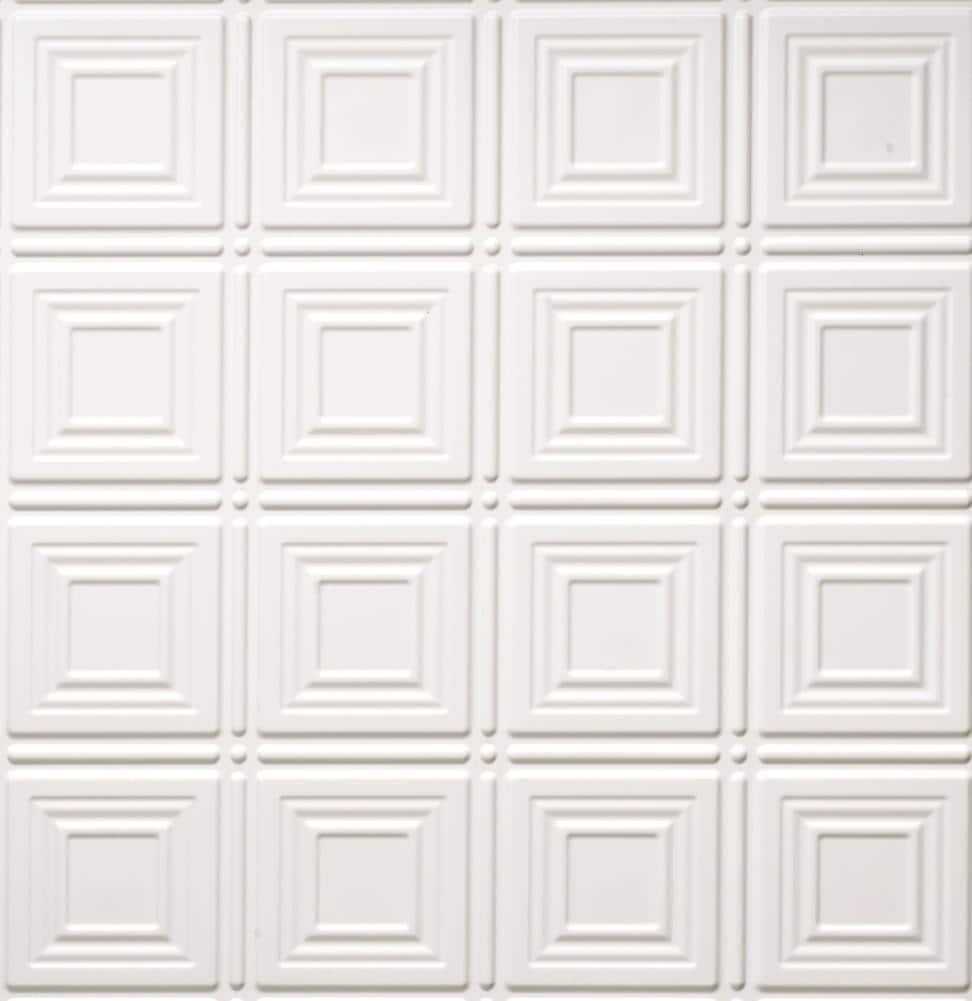Dimensions 204-20 2-ft x 2-ft Matte White PVC Drop Ceiling Tile ( 4-Sq. Feet / Case )