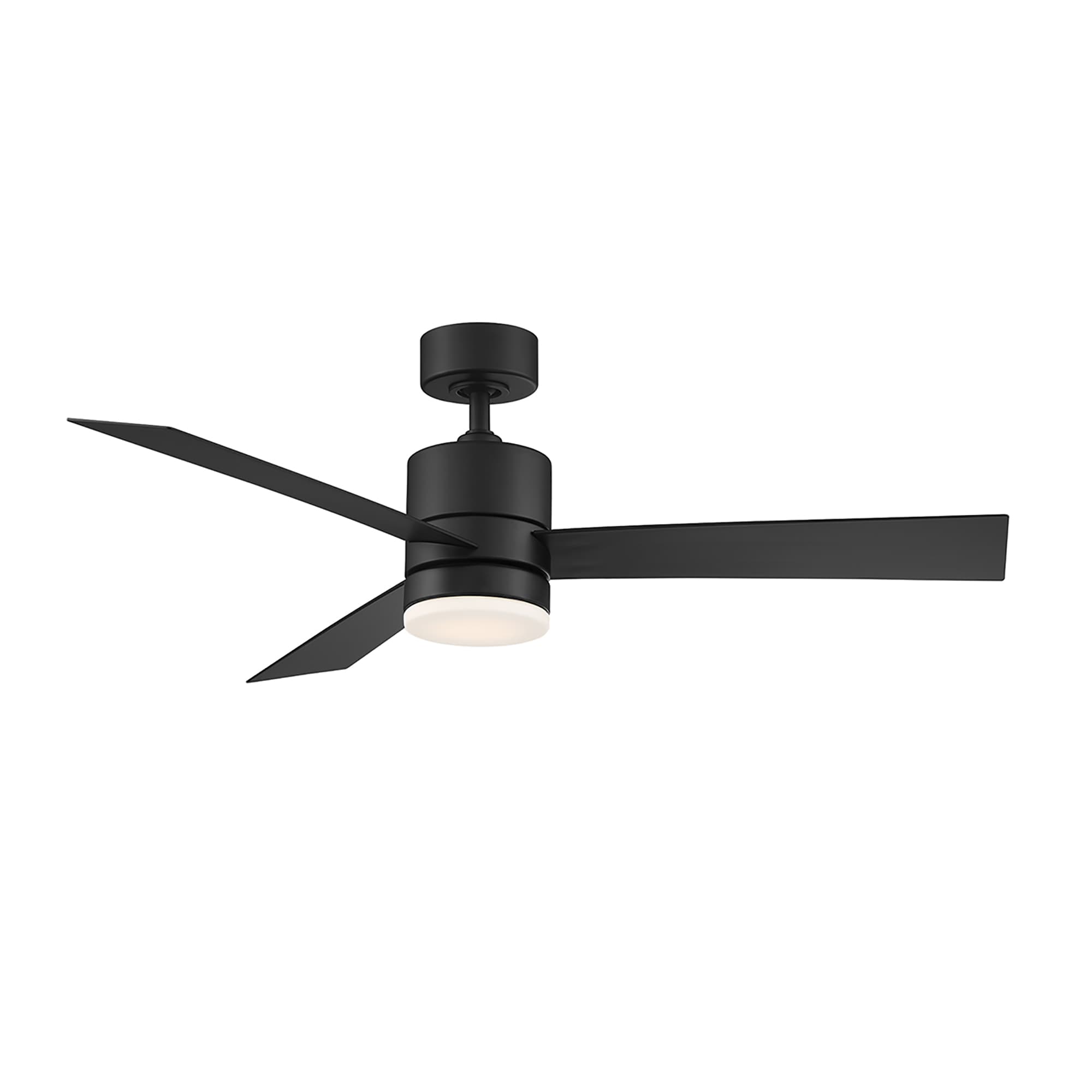 Modern Forms Axis 52-in Matte Black LED Indoor/Outdoor Smart Ceiling Fan  with Light Remote (3-Blade) in the Ceiling Fans department at