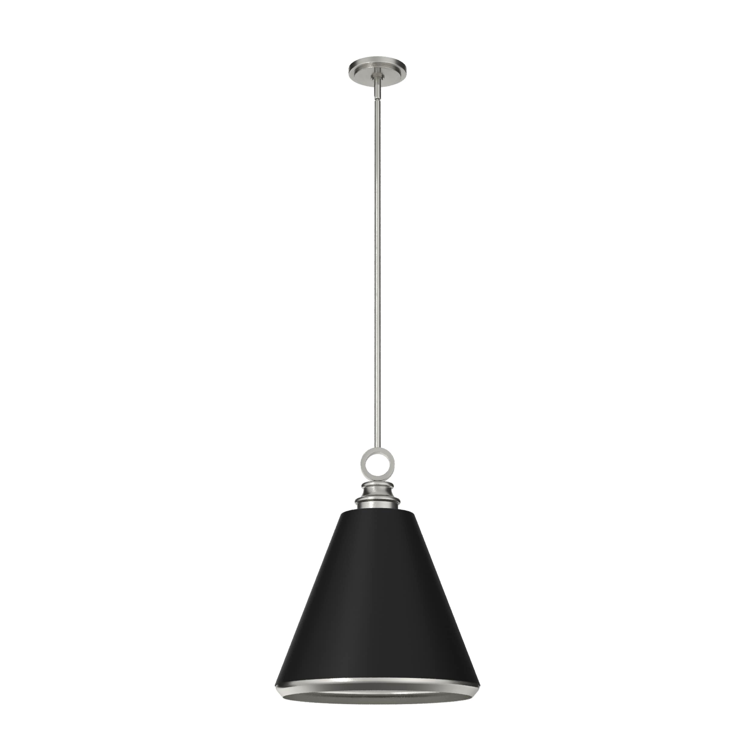 Hunter 19447 Klein 3 -Light Brushed Nickel Transitional Cone Medium Hanging Kitchen island light