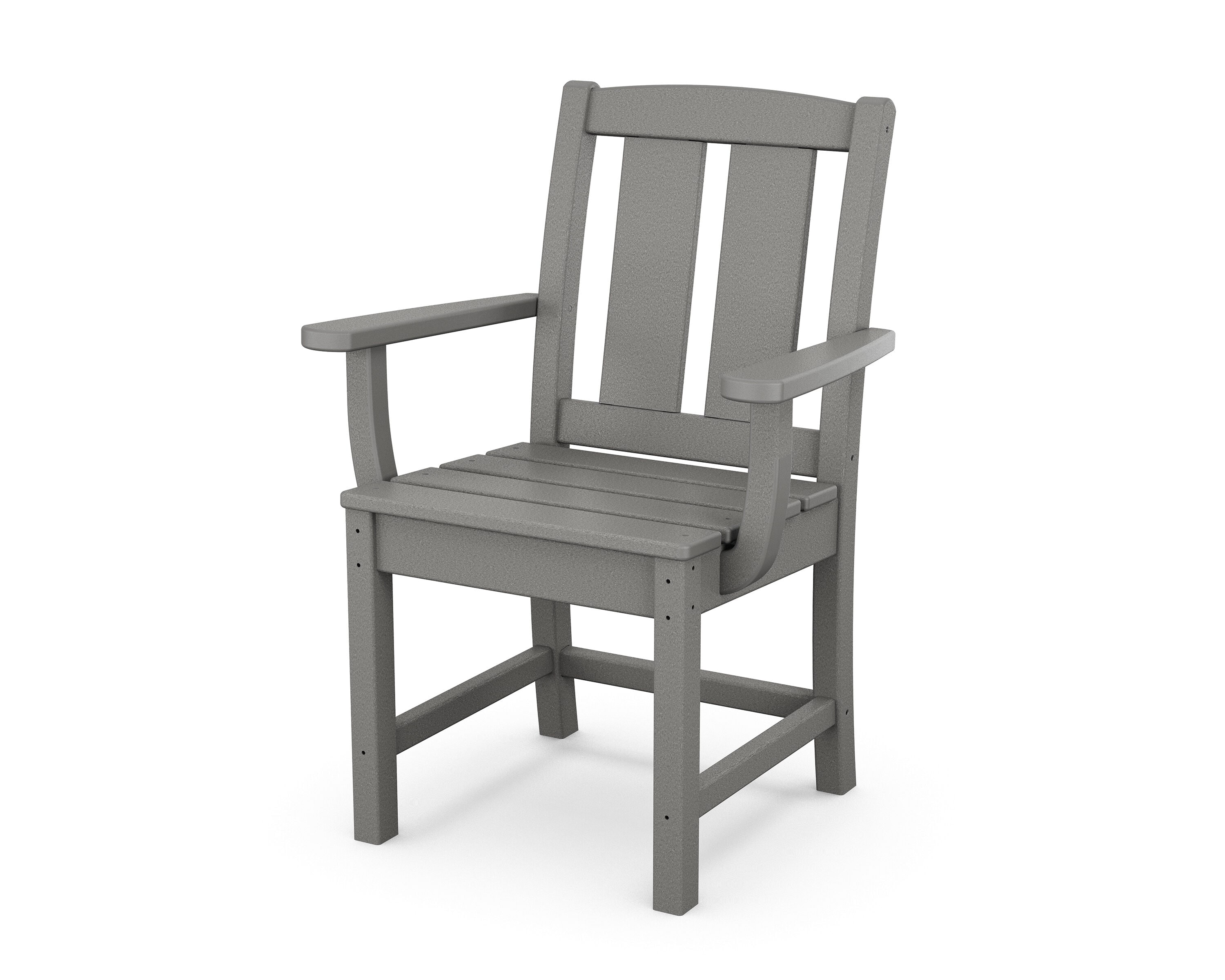 POLYWOOD TLD240GY Mission Slate Grey Plastic Frame Stationary Dining Chair with Slat Seat