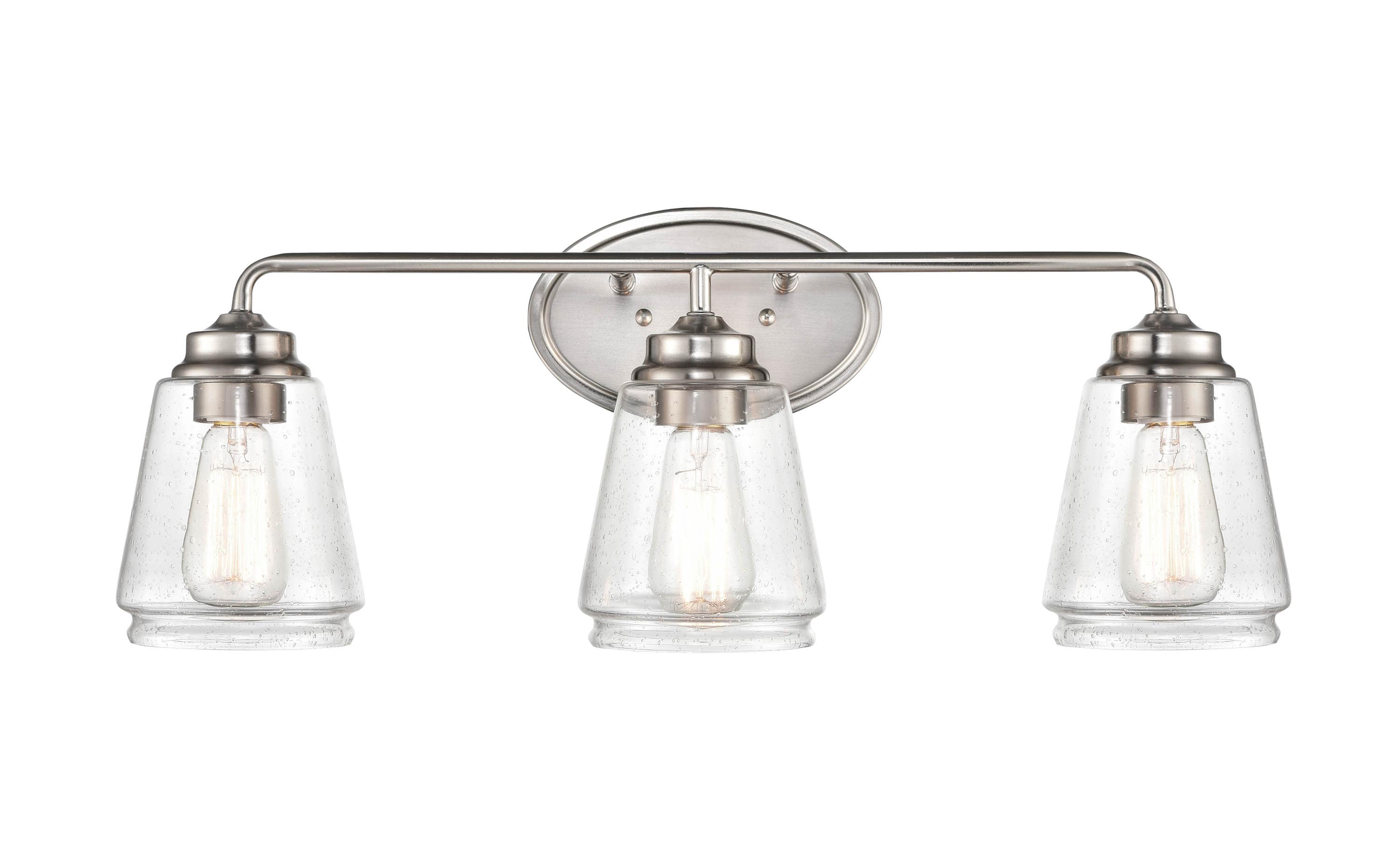 Millennium Lighting 2463-BN Vanity Lights 9-in 3 -Light Brushed Nickel Traditional Vanity light
