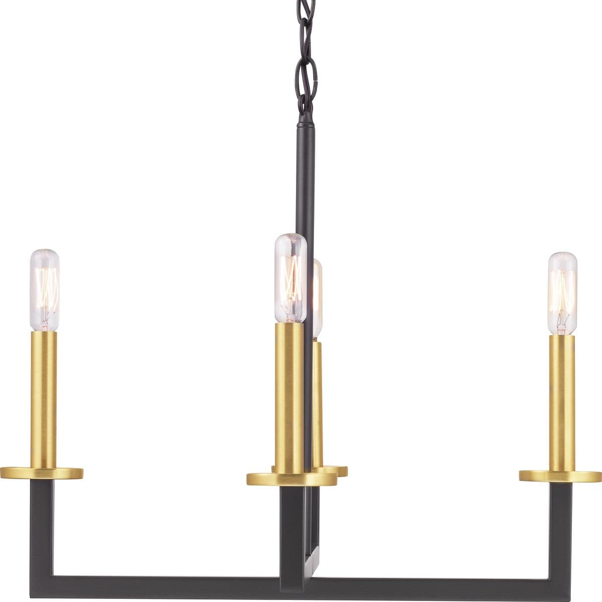 Black and Gold 5-Light Geometric Chandelier