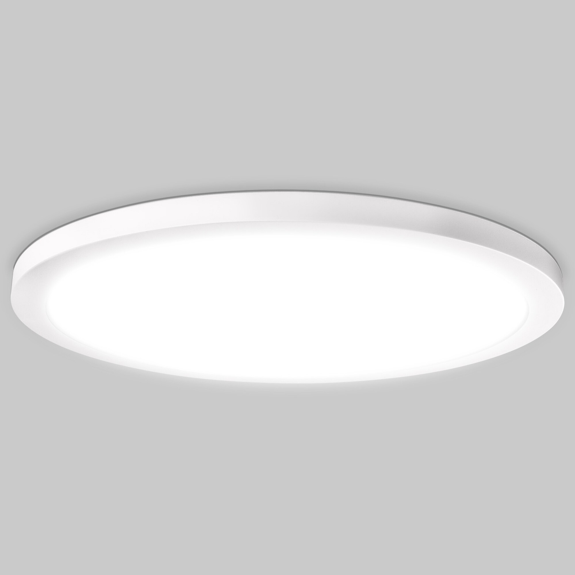 Slim White 12-Inch Round LED Flush Mount Ceiling Light