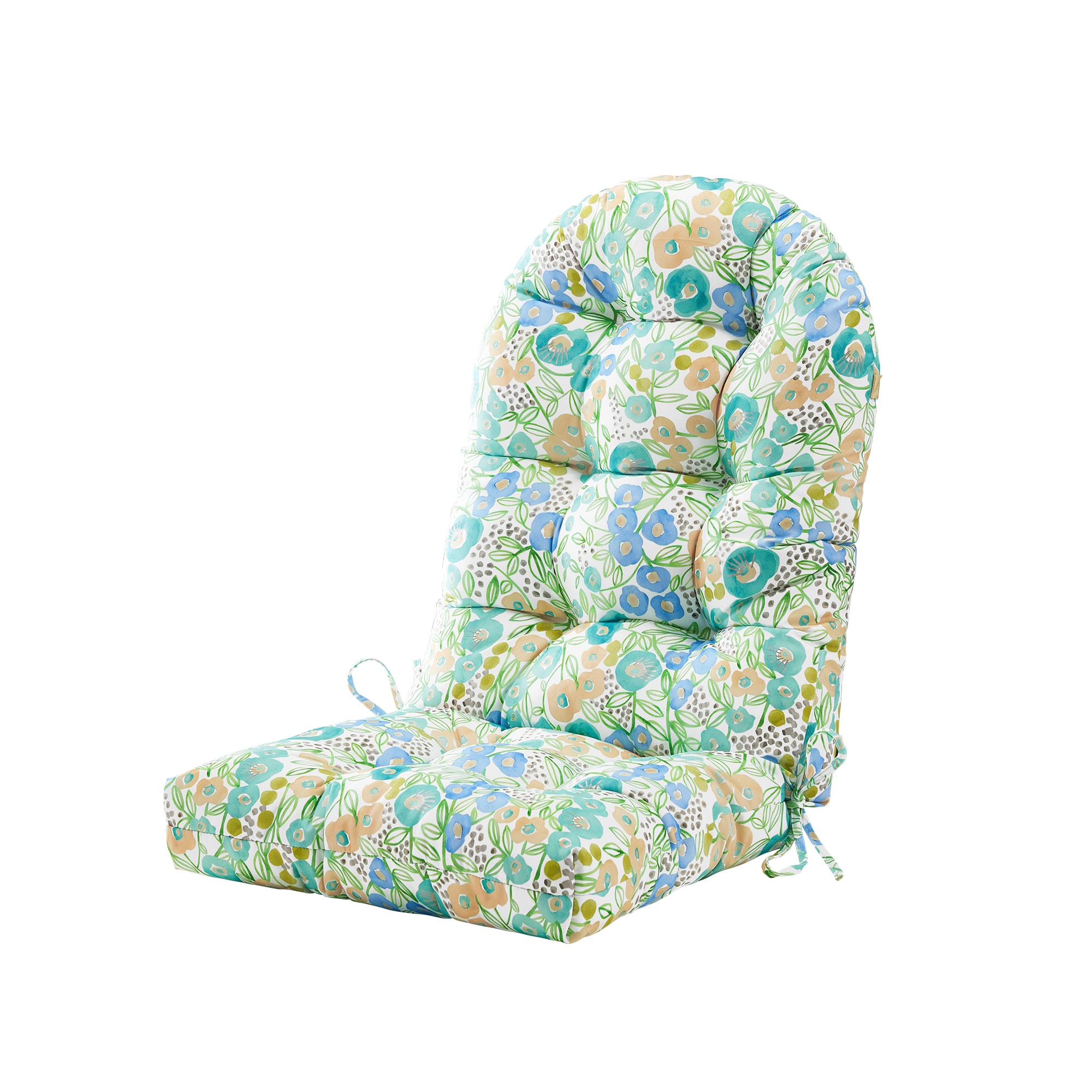 Artplan WGBFL175 Outdoor Adirondack Chair Cushion for Patio Furniture Tufted Thick Seat  Round High Back Rocking Oudoor Colorful Cushion-(48x21x4 inches) Floral