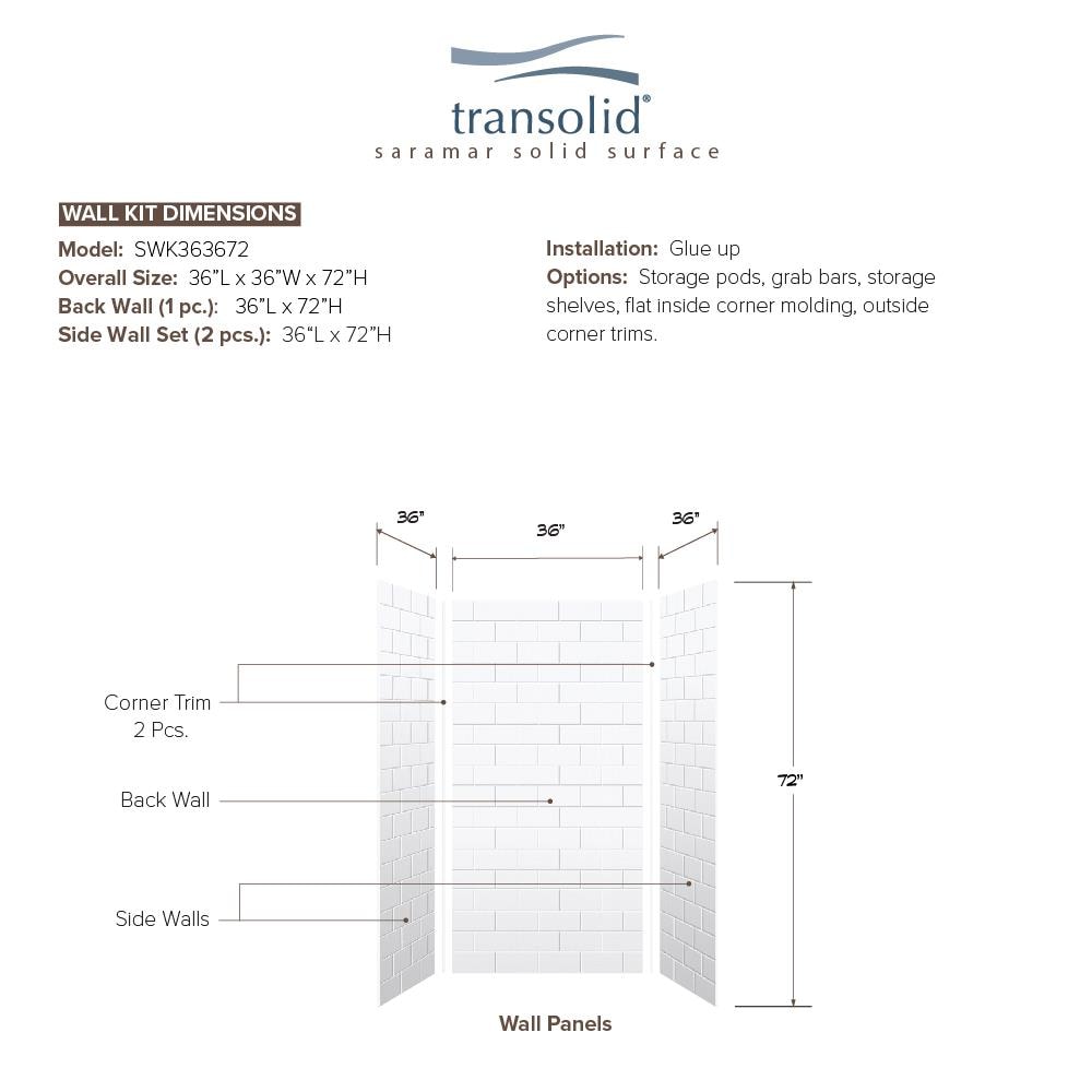 Transolid SWK363672-21 Shower-Wall-Surrounds - View #2