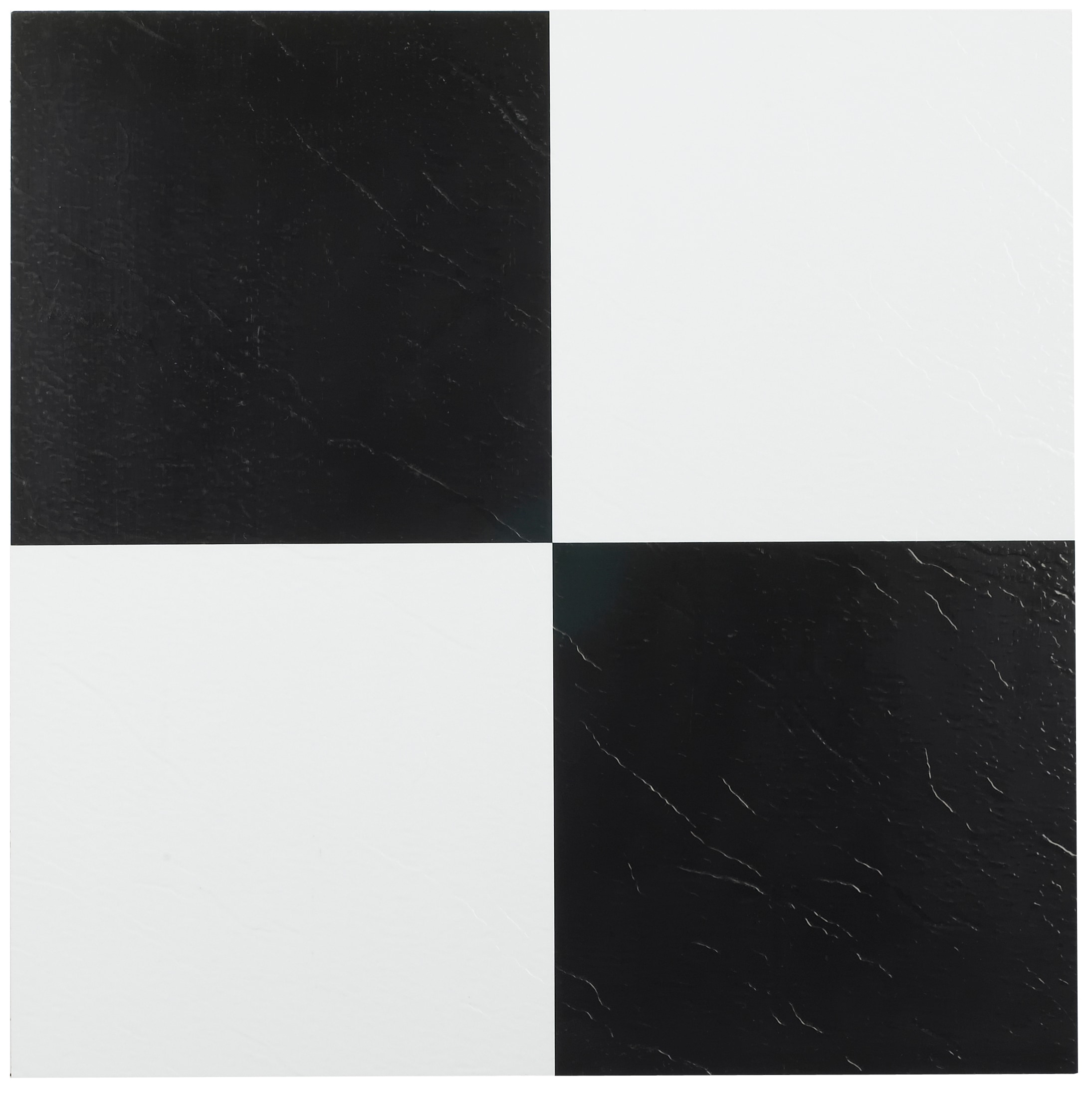 Achim Black and White Black and white Solid 0.07-mil x 12-in W x 12-in L Peel and stick Vinyl Tile Flooring ( 20-sq ft Carton )