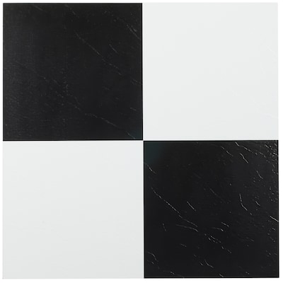 L And Stick Vinyl Tile Flooring, Black And White Adhesive Vinyl Floor Tiles