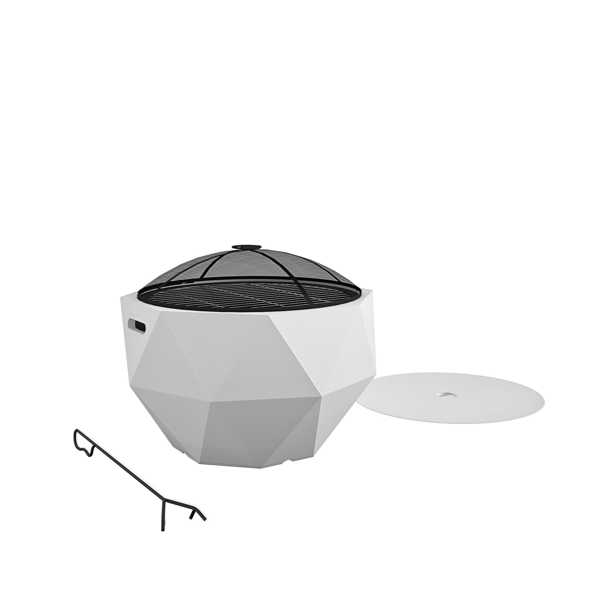 Cosco 87841WHT1E 25-in W White Composite Wood-Burning Fire Pit