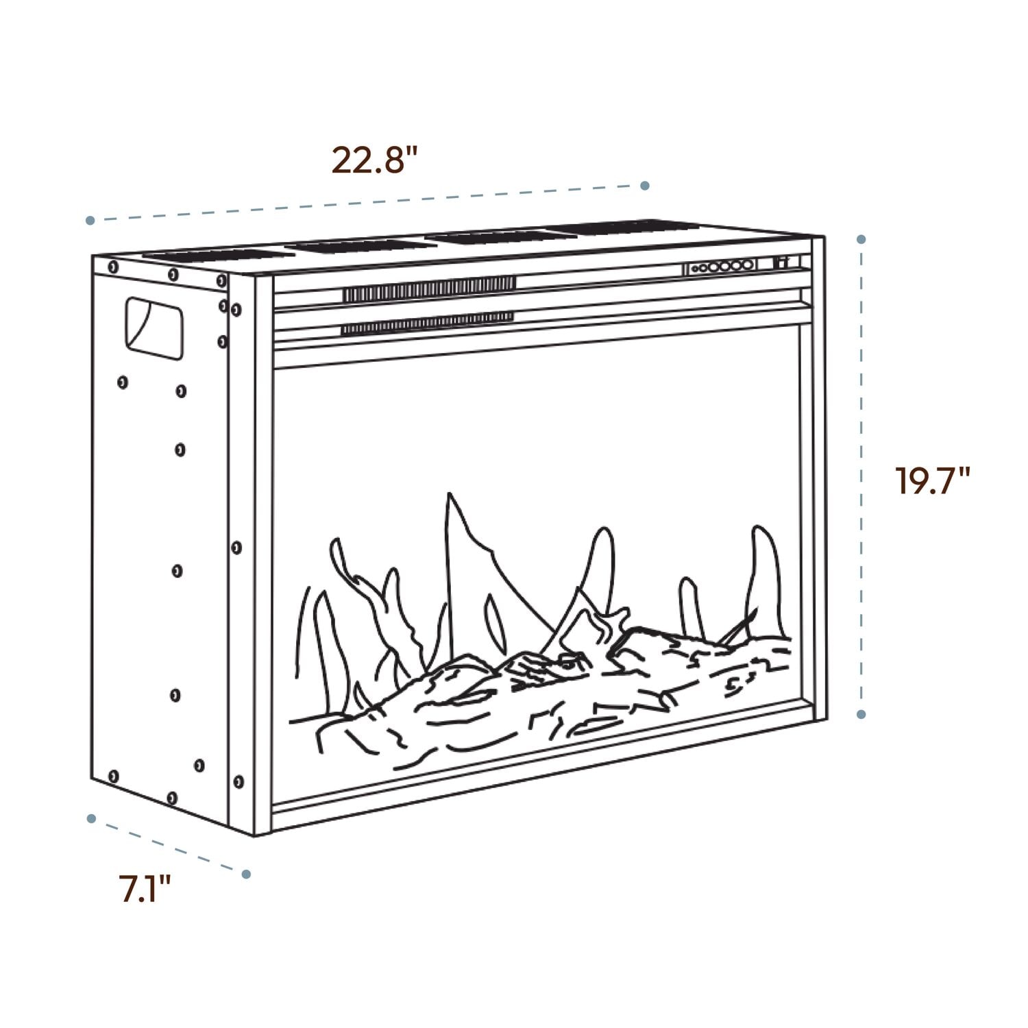 Cambridge 22.8-in W Black Fan-forced Electric Fireplace CAM23INS-1BLK Sansujyuku sansujyuku.com