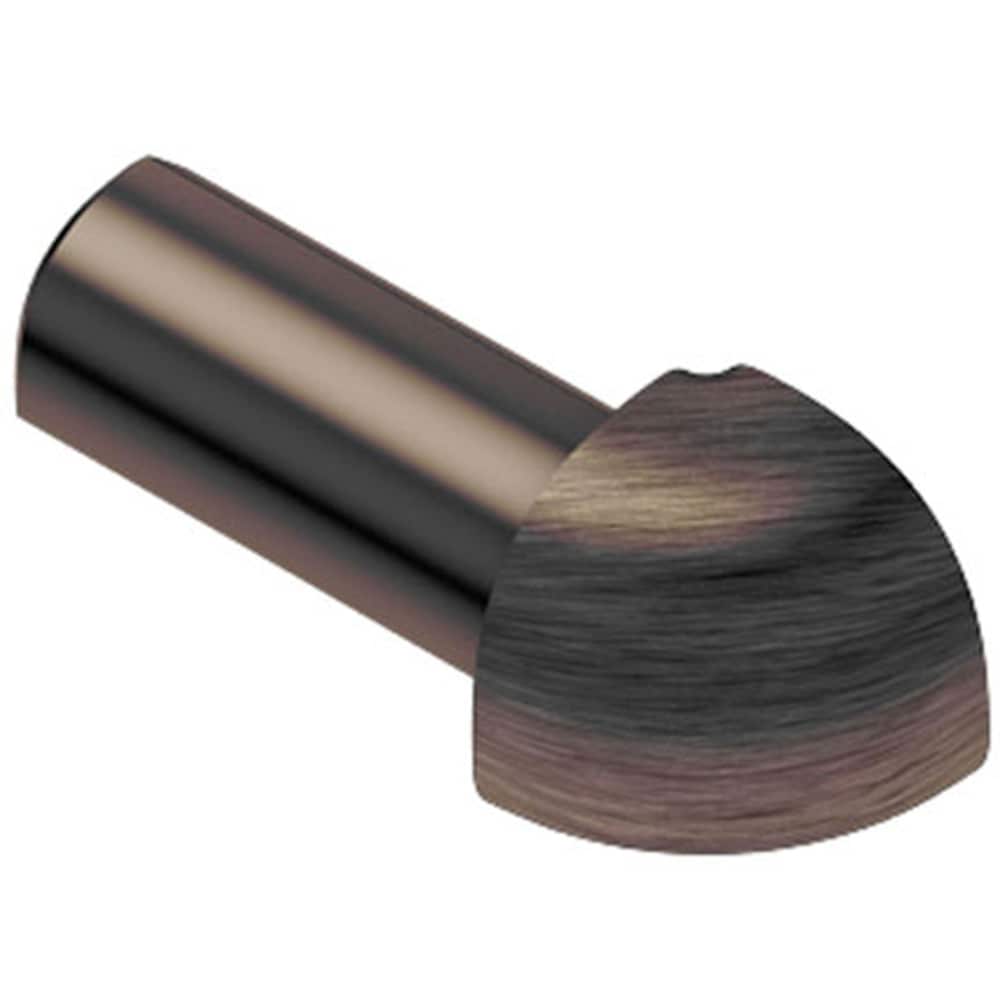 Schluter Systems EV/RO60ABGB Rondec 0.25-in W x 1-in L Brushed antique bronze anodized aluminum Aluminum Outside corner Tile Edge Trim
