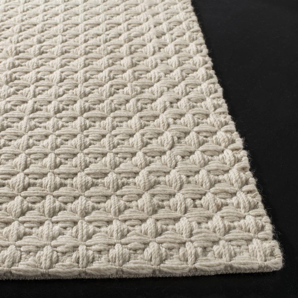 Hand-Tufted Ivory Braided Wool & Viscose 8' x 10' Area Rug