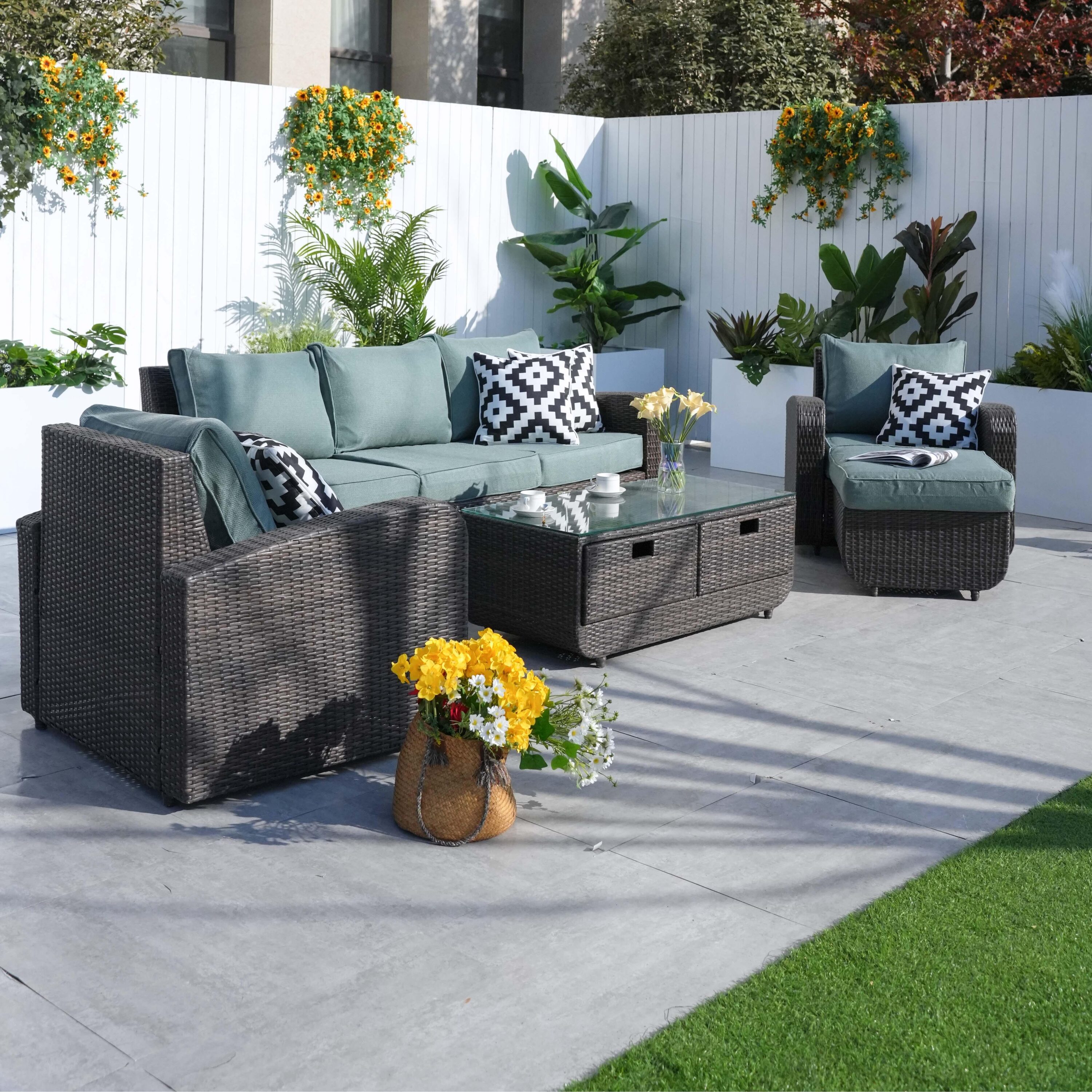 Direct Wicker DWS-1515BR-CE Patio-Conversation-Sets - View #2