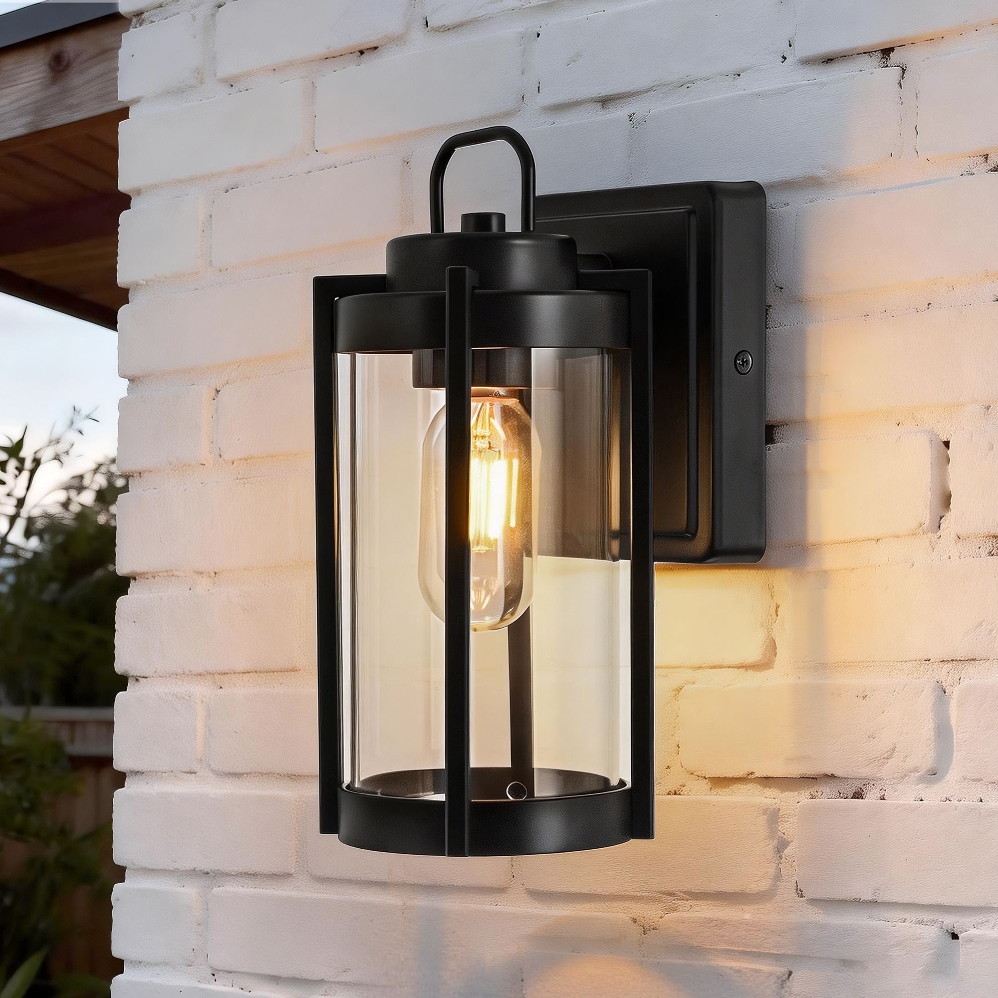 Edvivi 1 -Light 10.5-in H Matte Black Hardwired Outdoor Wall Light