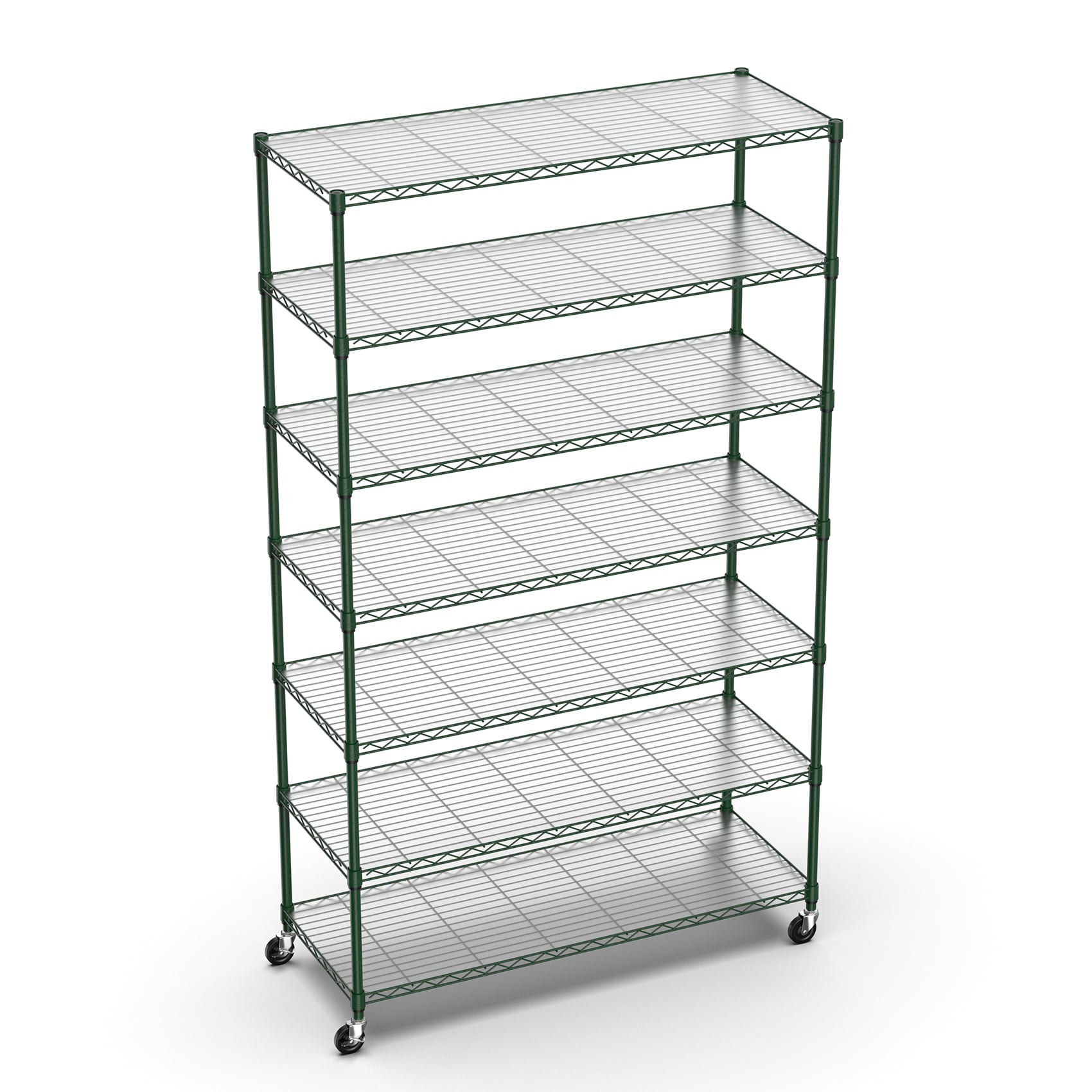Kahomvis LIKE-QPS4-52 Steel Heavy Duty 7 -Tier Utility shelving unit ( 48-in W x 18-in D x 82-in H ) ( Green , ( 330-lb lbs. Capacity Per Shelf )