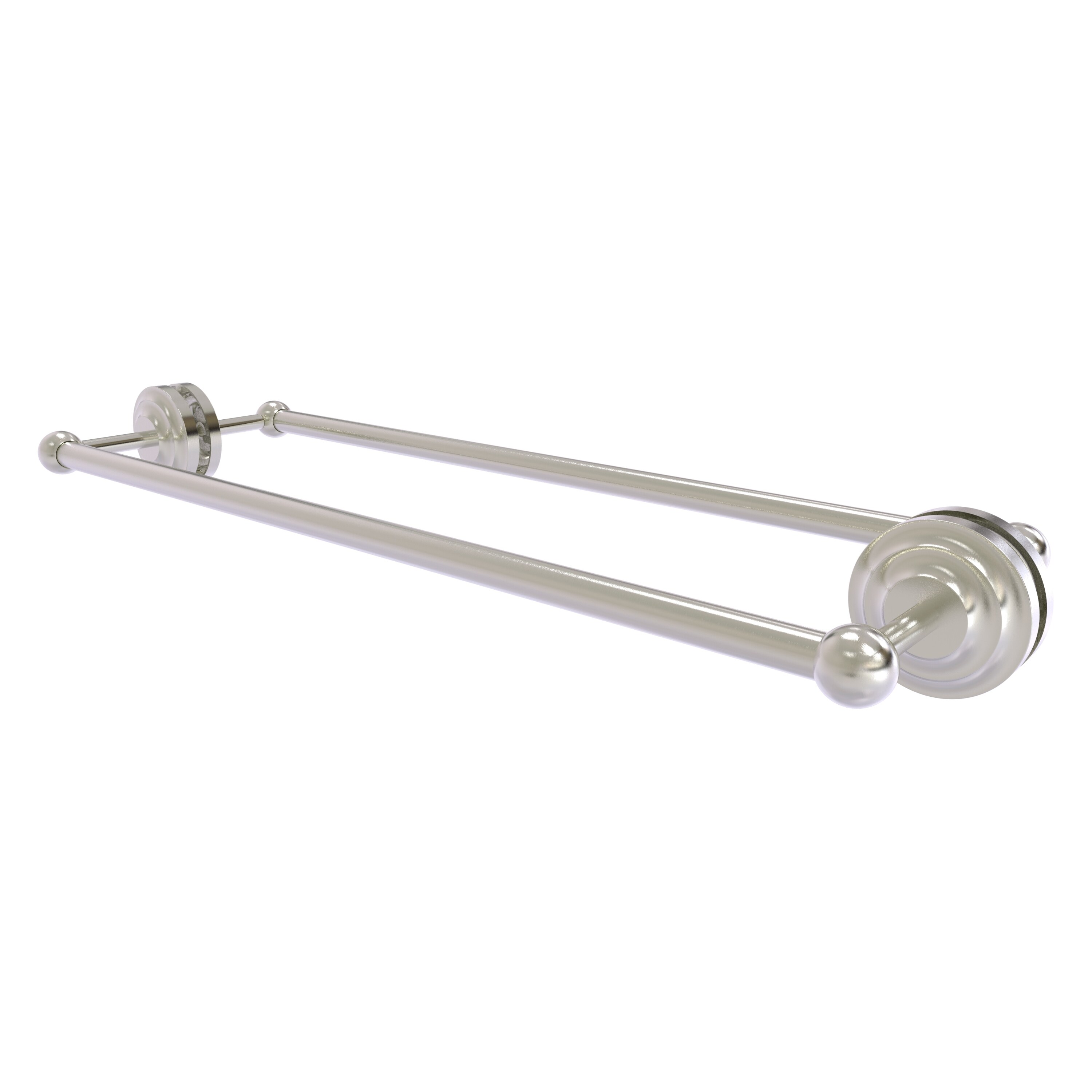Allied Brass QN-41-BB-24-SN Que New 24-in double Satin Nickel Wall mount Double Towel Bar