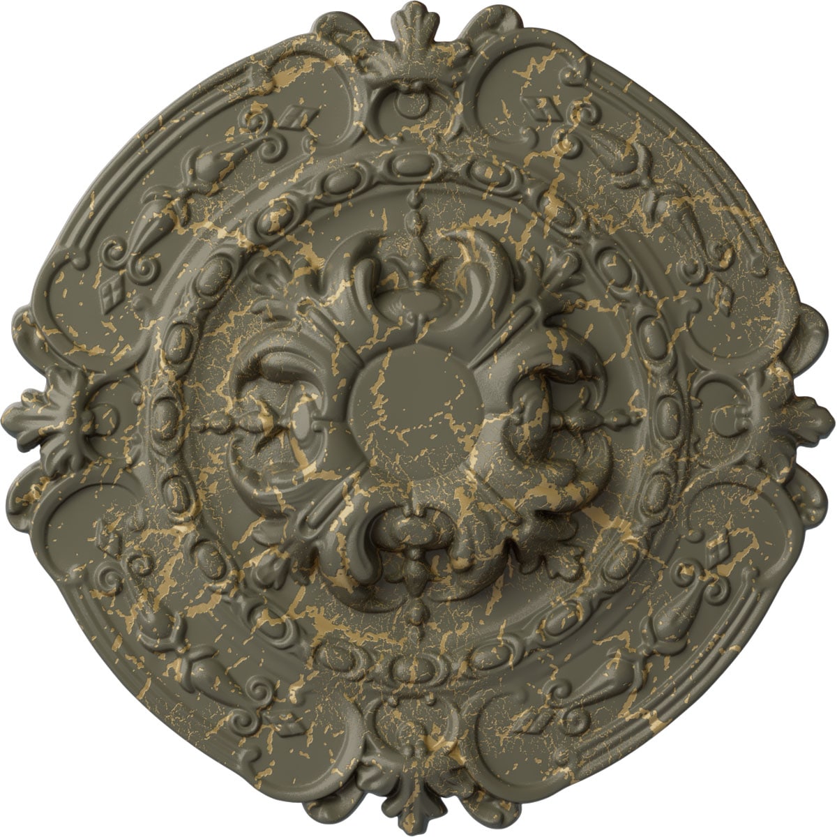 Ekena Millwork CM17SOWHC Southampton 16.375-in W x 16.375-in L Painted Witch Hazel Crackle Polyurethane Whole Ceiling Medallion