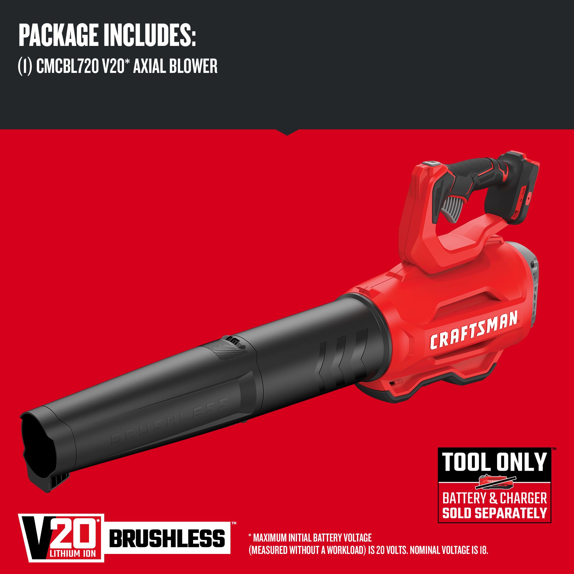 20 Volt Max* Cordless Brushless Leaf Blower (Battery and Charger