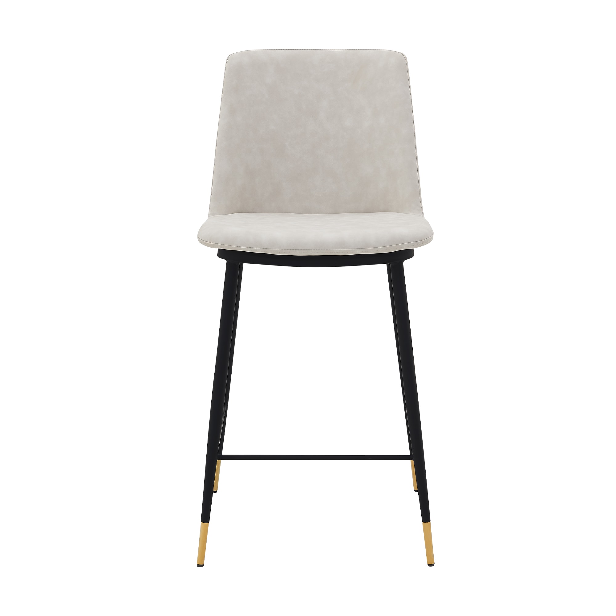 Armen Living LCMSBABLCRM26 Black Full Matte Powder Coated Legs+Gold Tips 26.0-Inches H Counter height Bucket seat Upholstered Swivel Metal Bar Stool Back