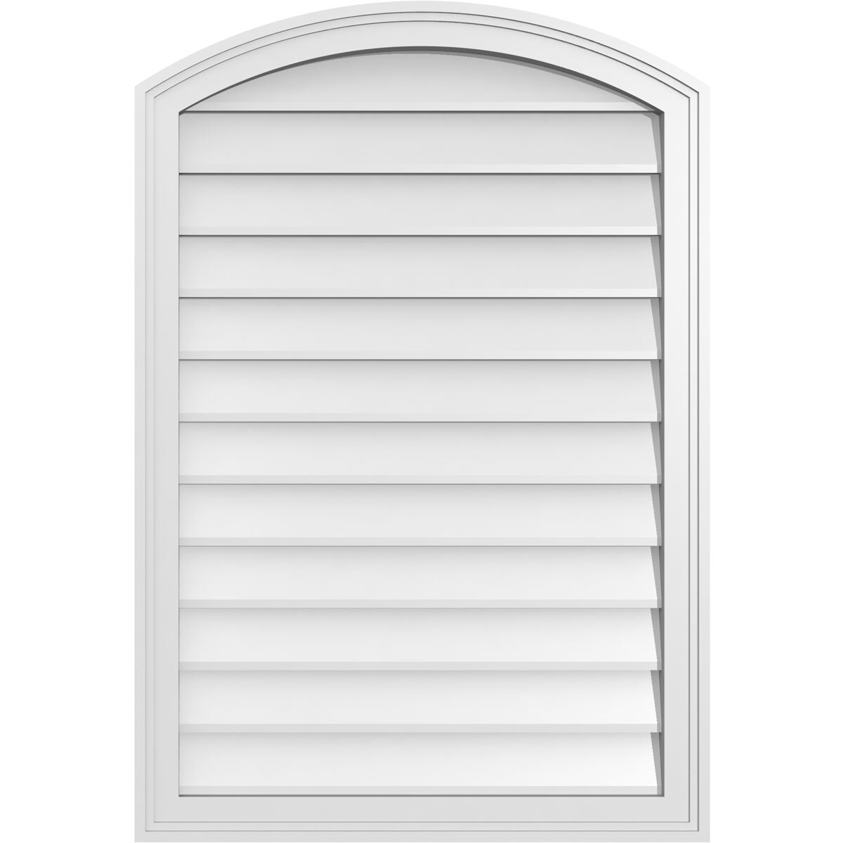 Ekena Millwork GVPAR26X3802SN 26-Inches x 38-Inches Off-white Round top PVC Gable Louver Vent