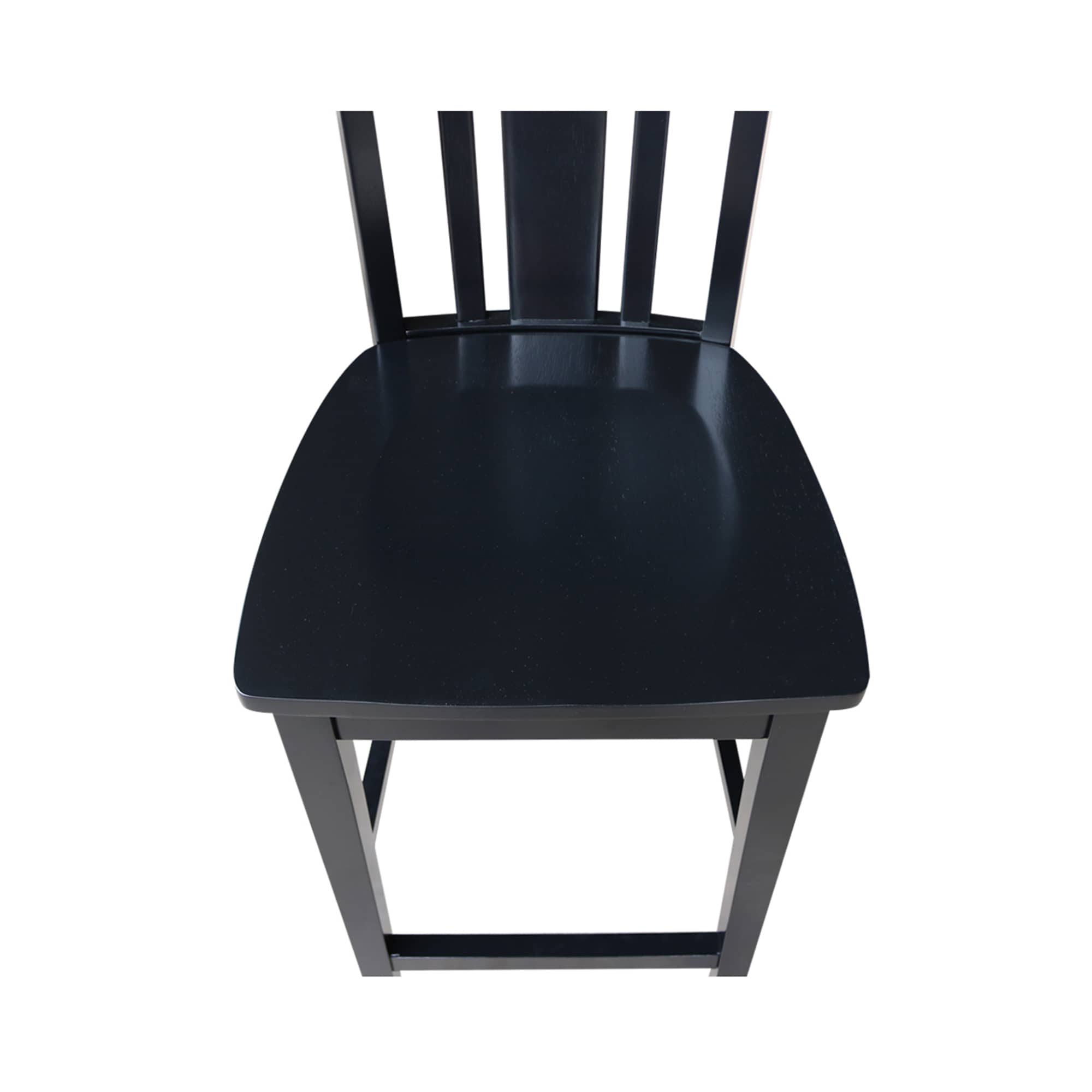 San Remo Solid Wood 24" Black Counter Height Stool