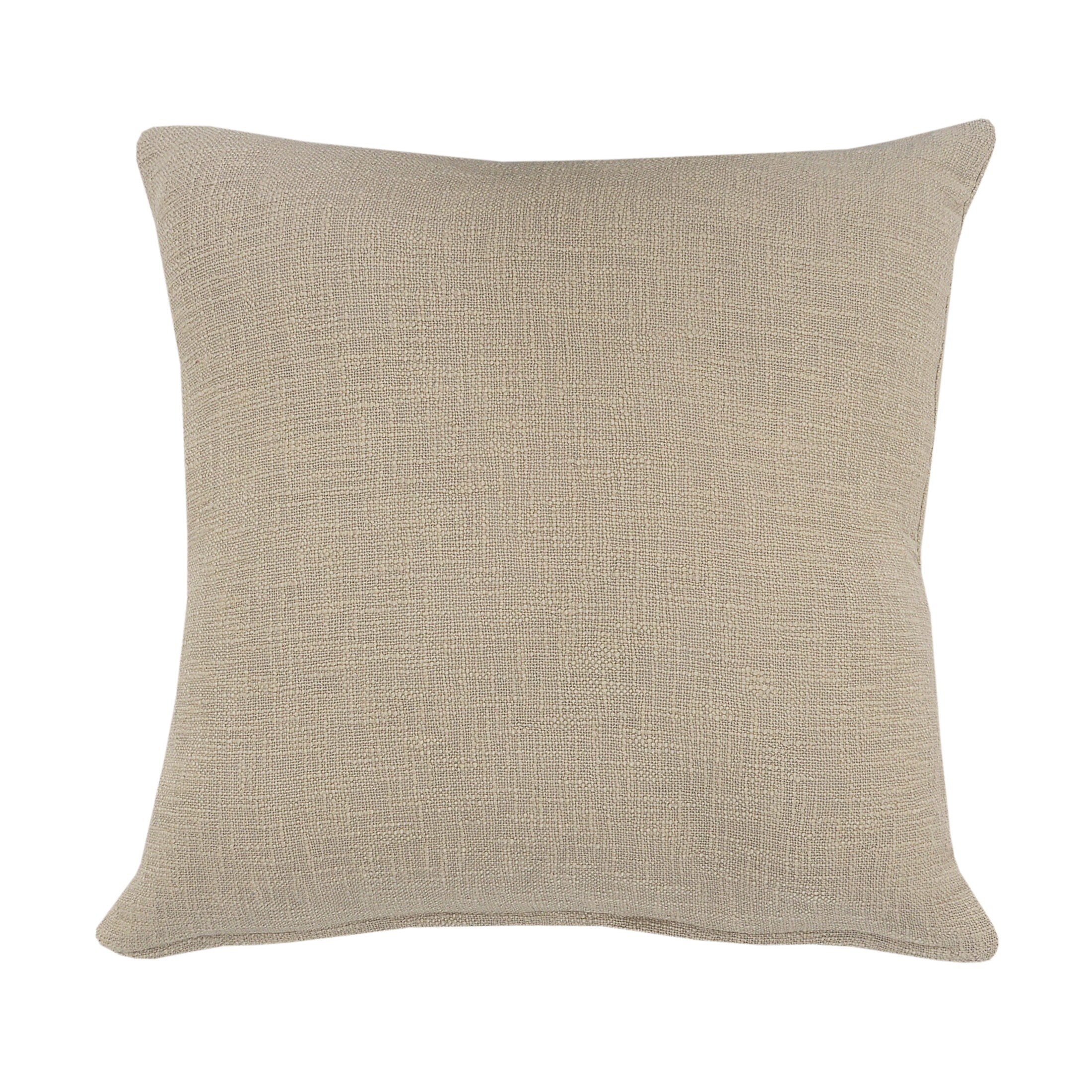 Taupe Hand Woven Diamond Tufted 20" Square Throw Pillow