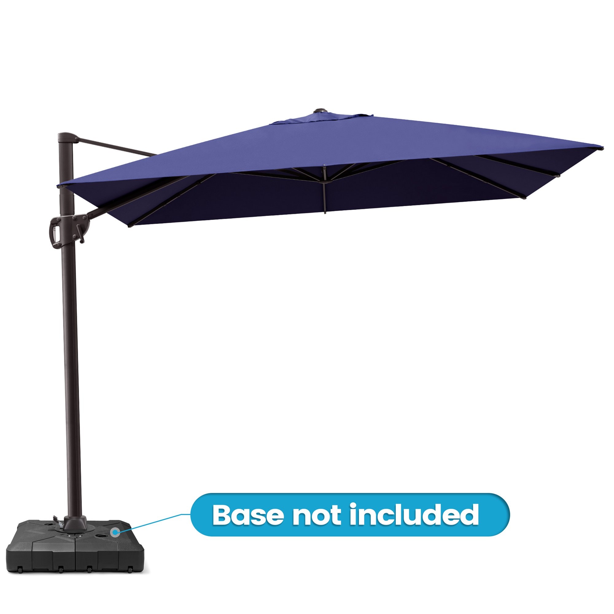 Crestlive Products CL-PU059NAV 12-ft Aluminum Blue Slide-tilt Cantilever Patio Umbrella