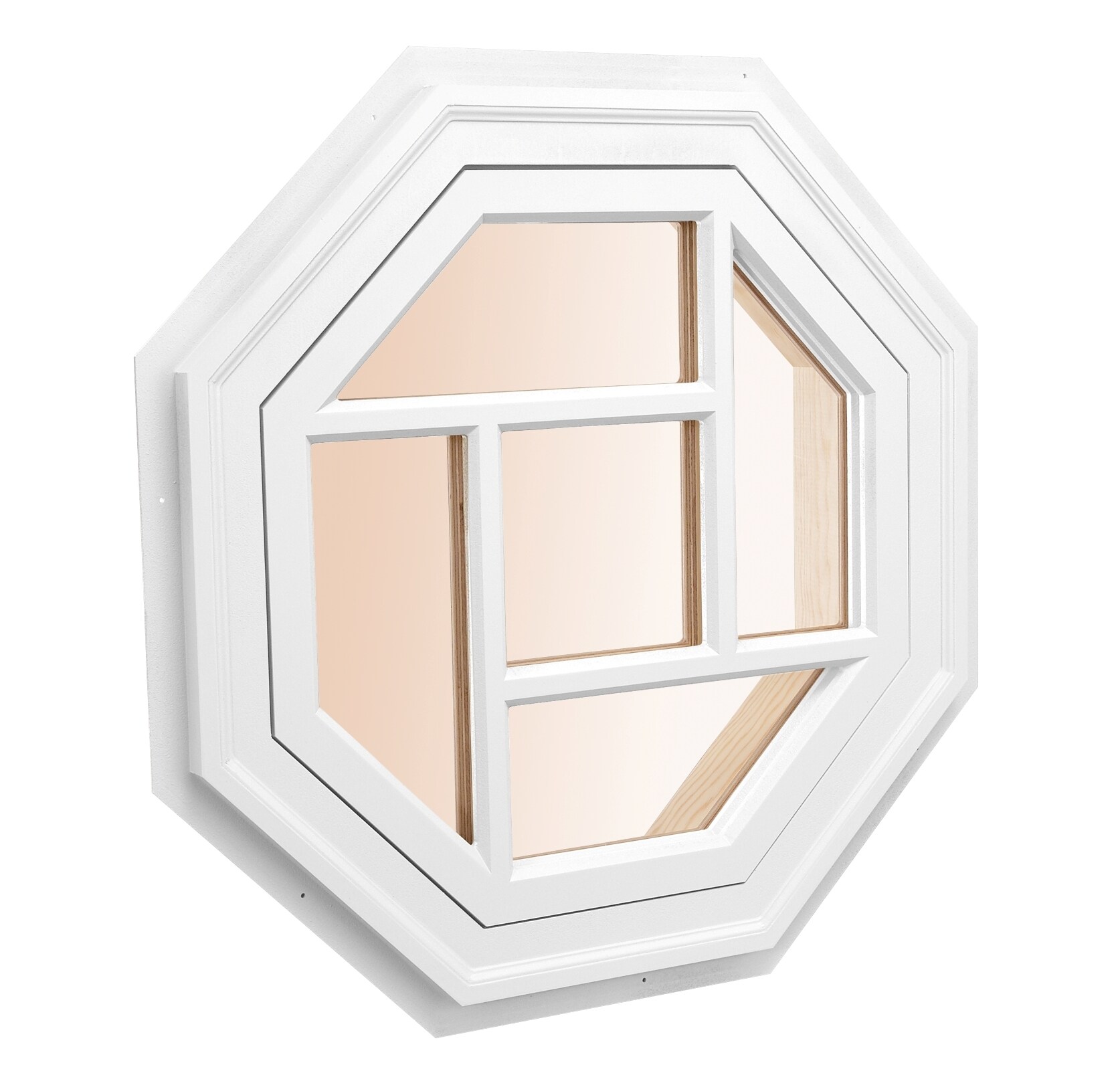 AWSCO OCTW28-5LTP 28-in x 28-in x 4-9/16-in Jamb Octagon White Window Grid Included